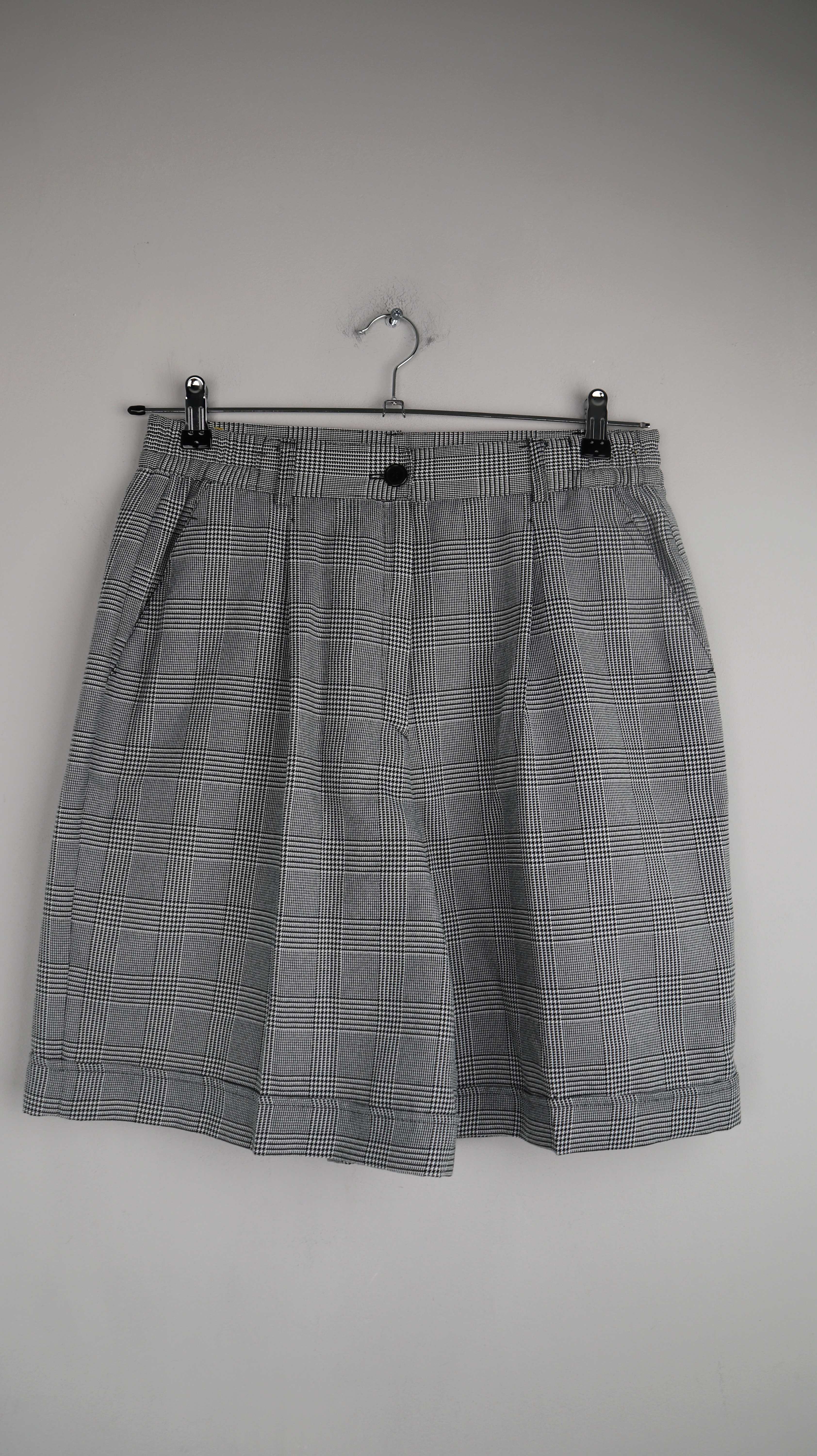 True Vintage Shorts kurze Hose schwarz weiß 38 M kariert