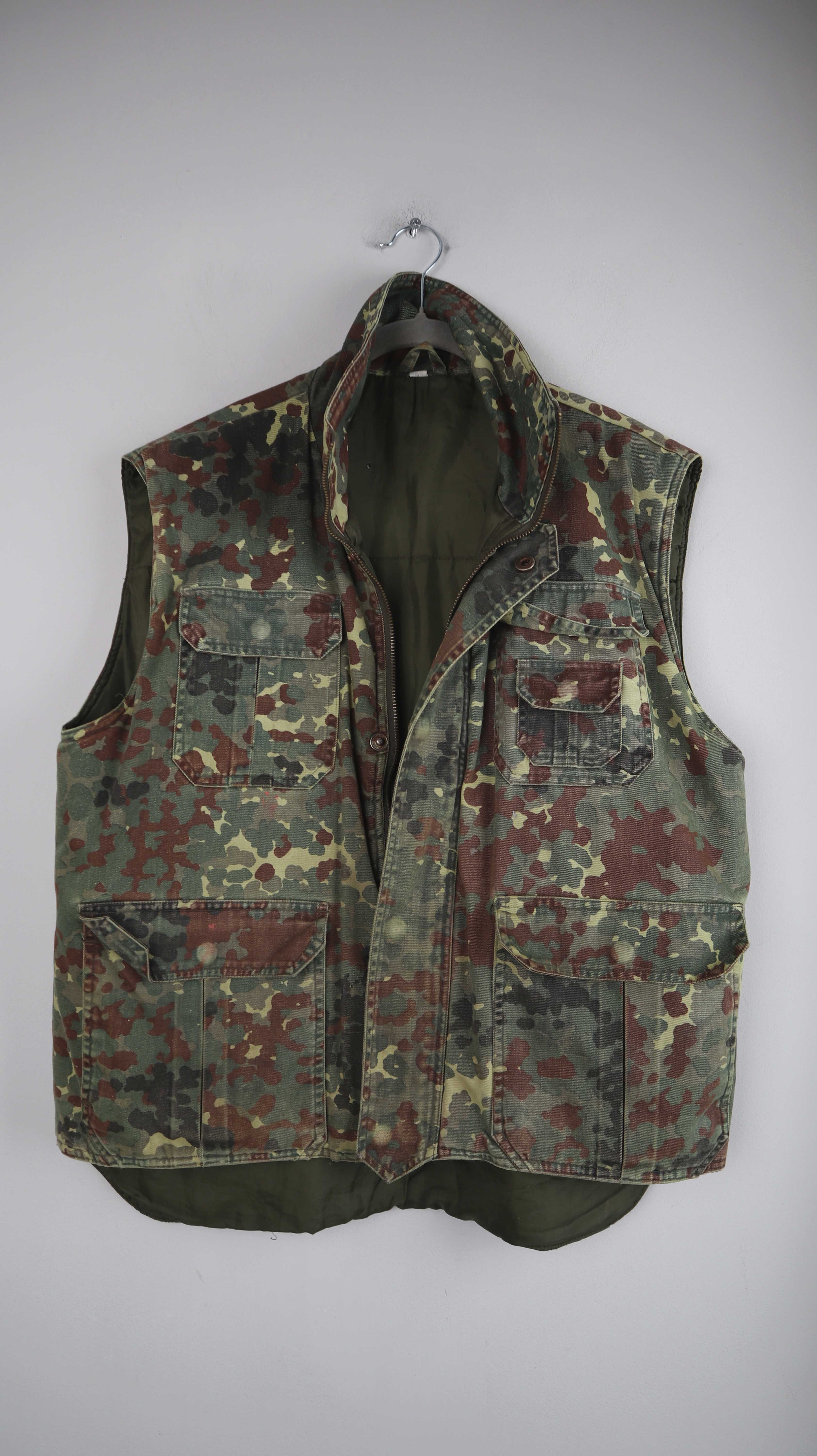 Military Weste 40 L grün Camouflage XL Militärweste Fischerweste