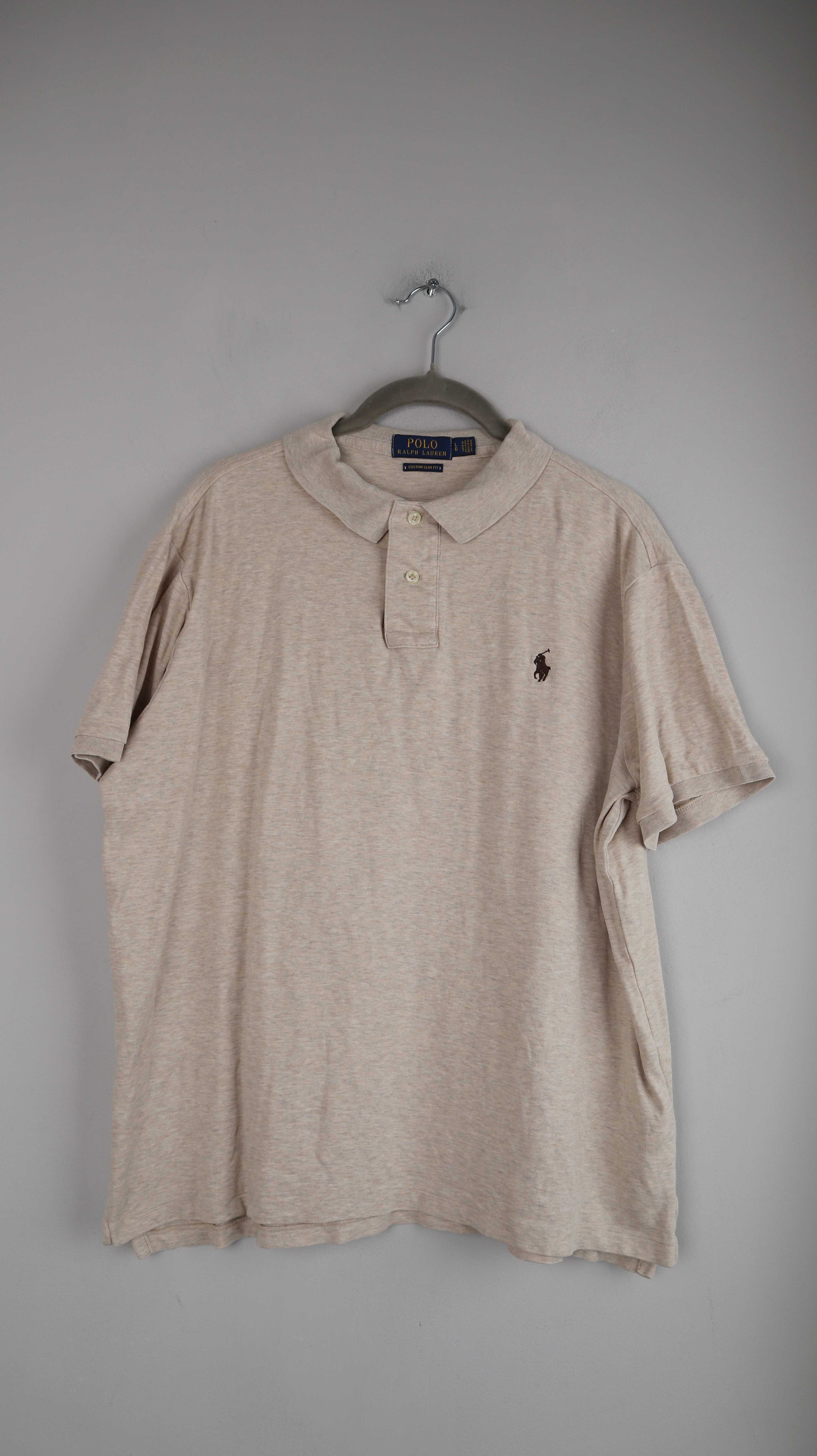 Ralph Lauren Polo Shirt L Beige Poloshirt slim fit T-Shirt Oberteil