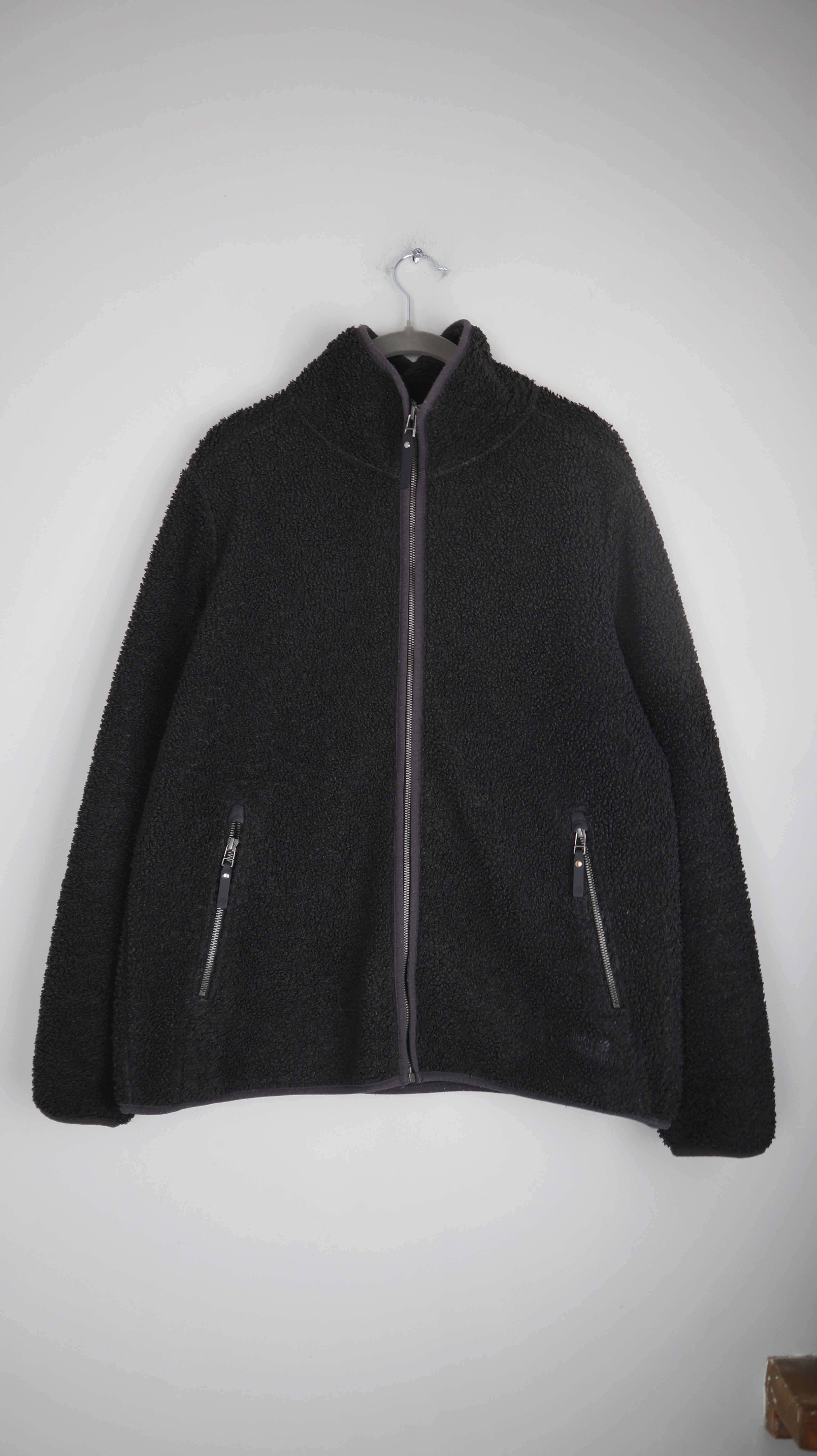 Jack Wolfskin Fleecejacke schwarz grau XL Zipper Hoodie