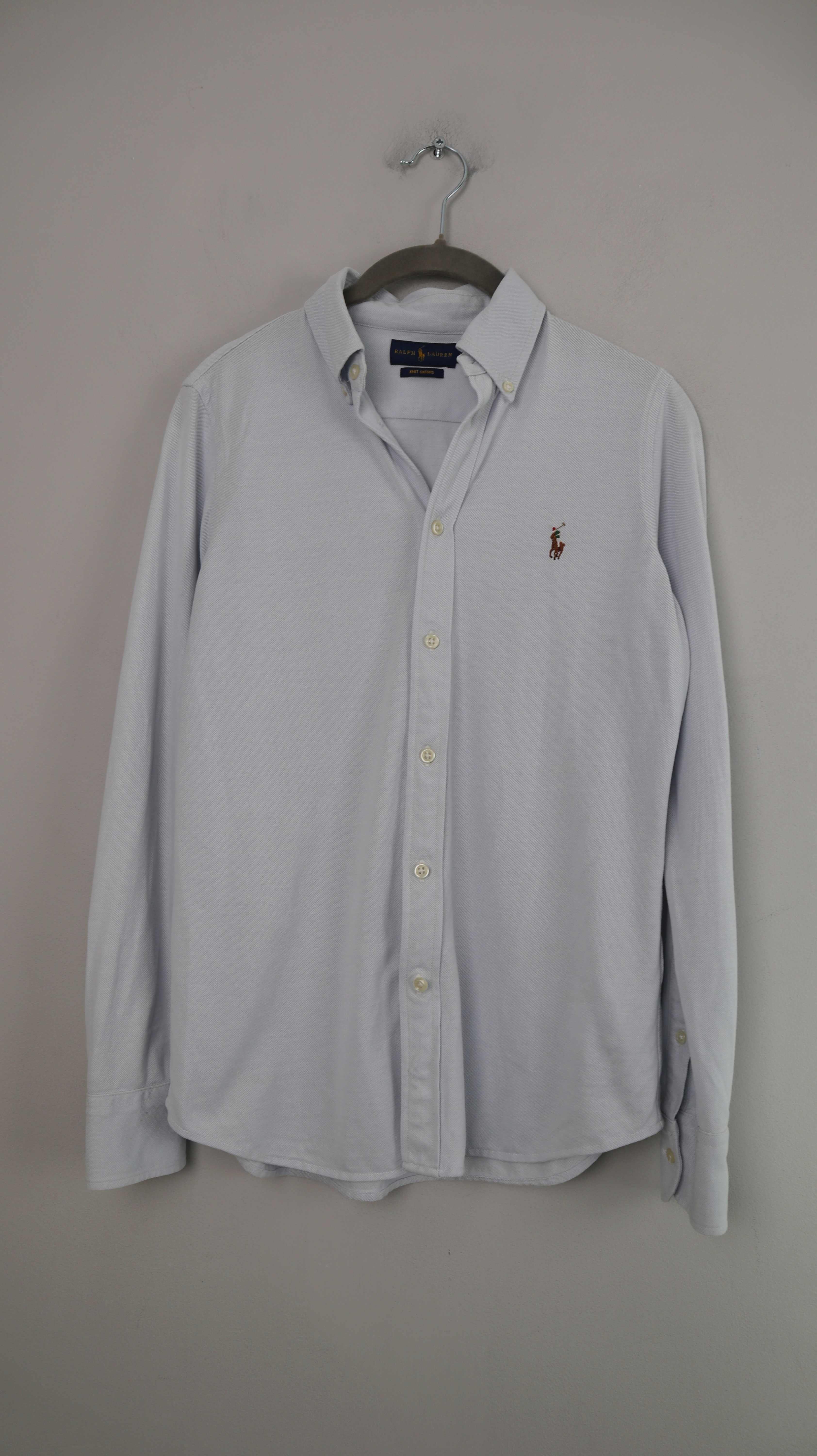 Ralph Lauren Hemd Shirt Blau Hellblau knit Oxford 38 M Bluse