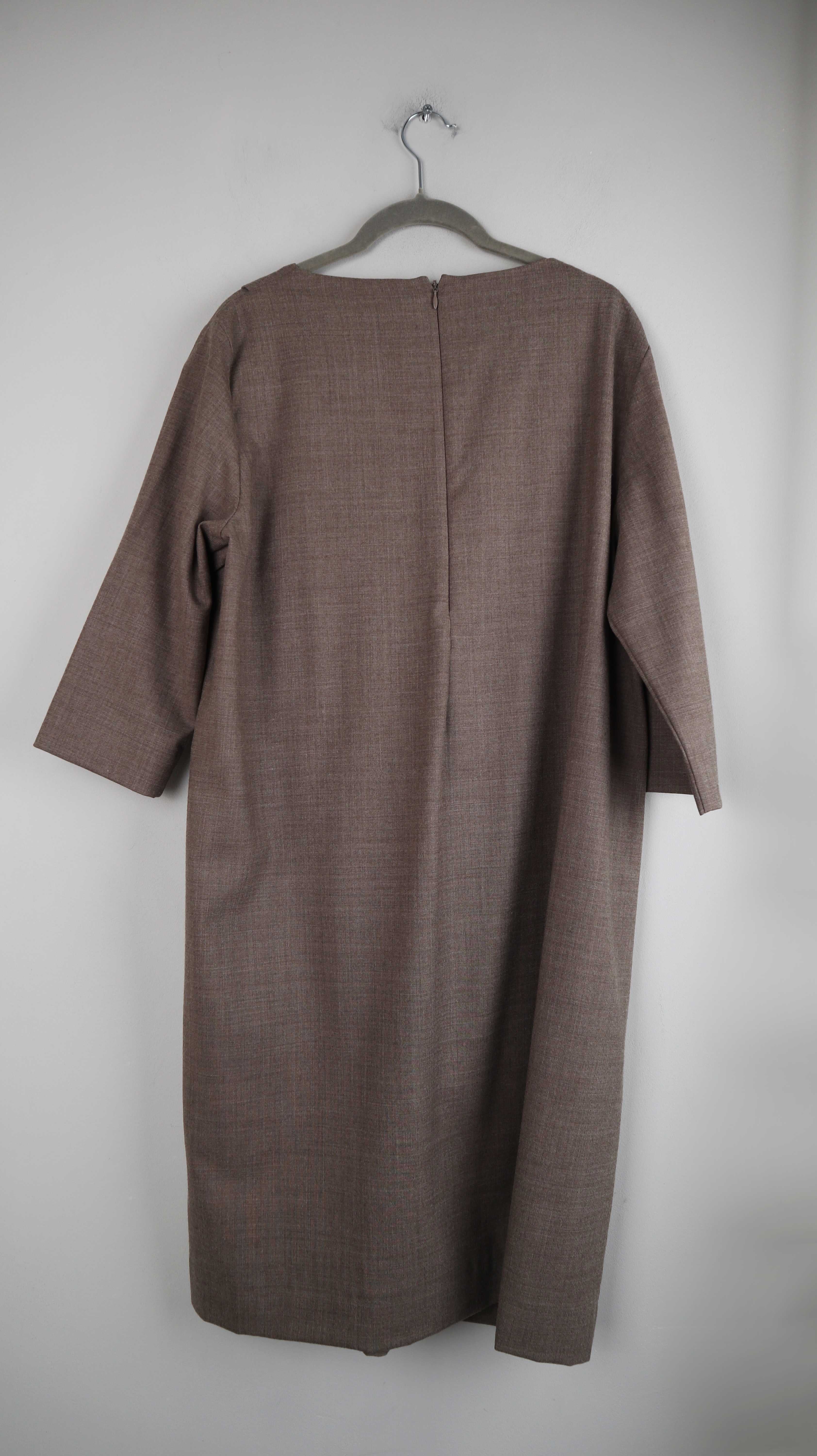 Cos Kleid braun 44 L Wolle Wollkleid Midi Midikleid Winterkleid Etuikleid