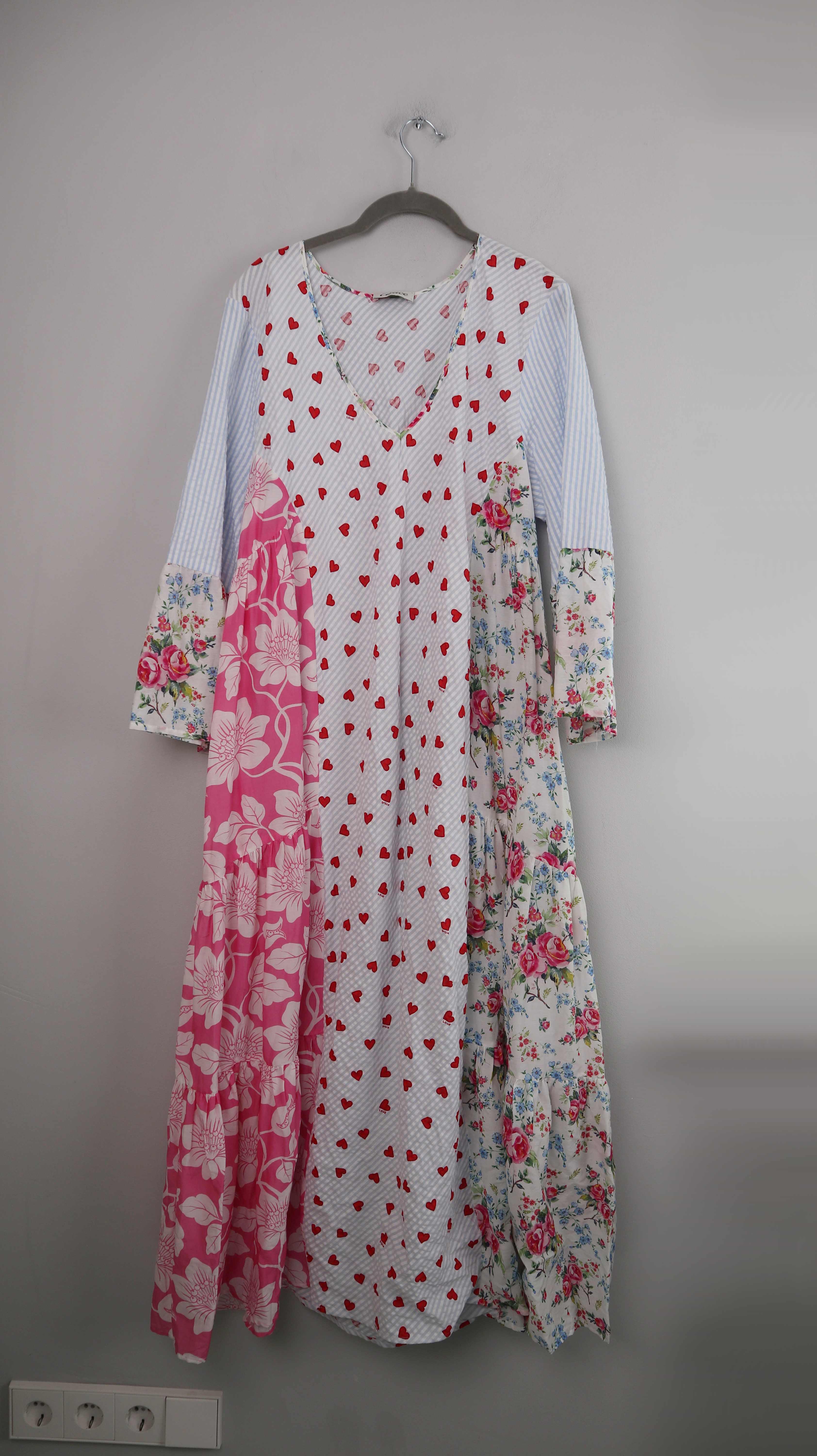 Grace Kleid Maxikleid Maxi rot weiß blau lang XXL