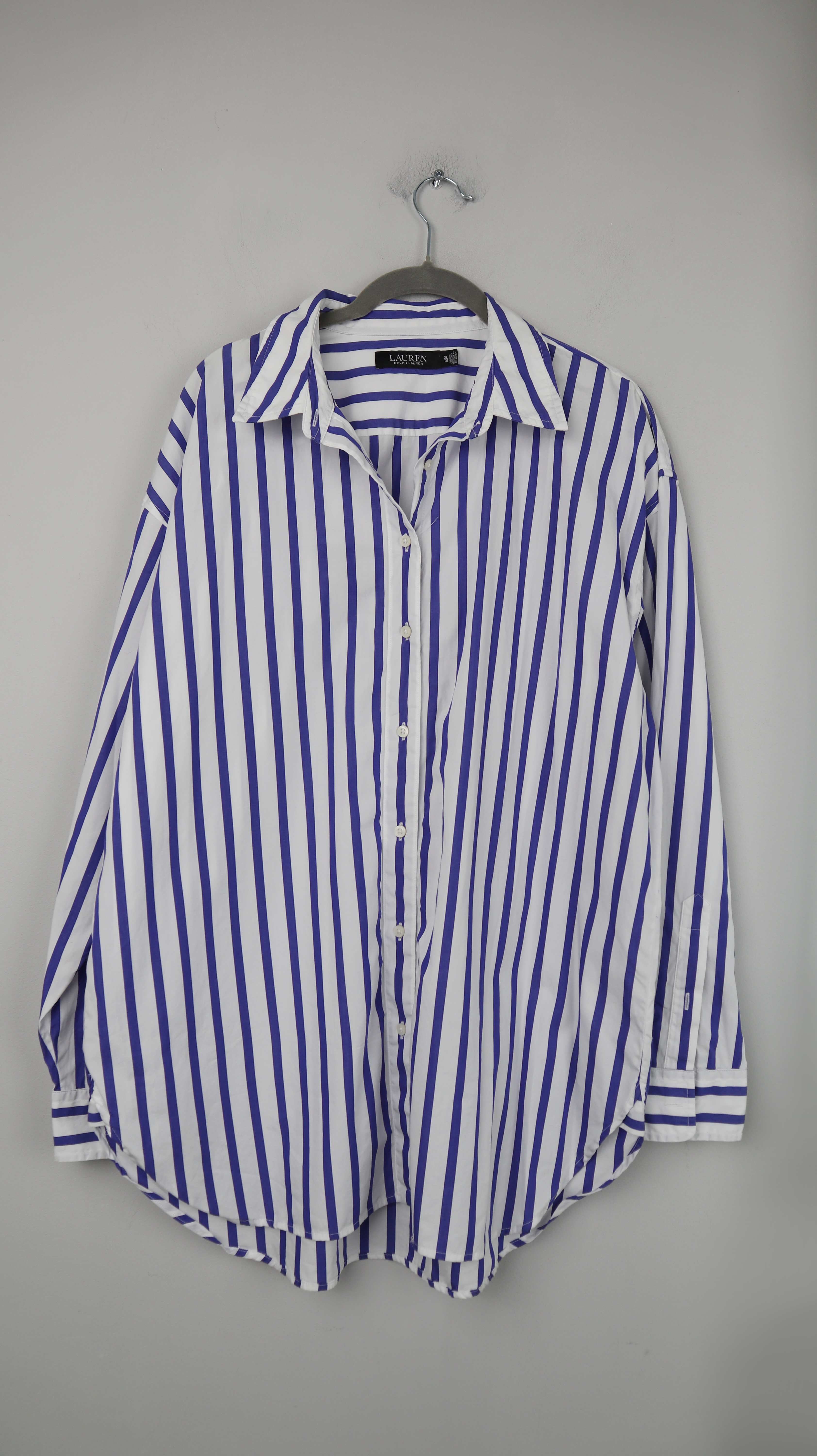 Ralph Lauren Hemd Bluse Blau weiß XL gestreift Streifenbluse