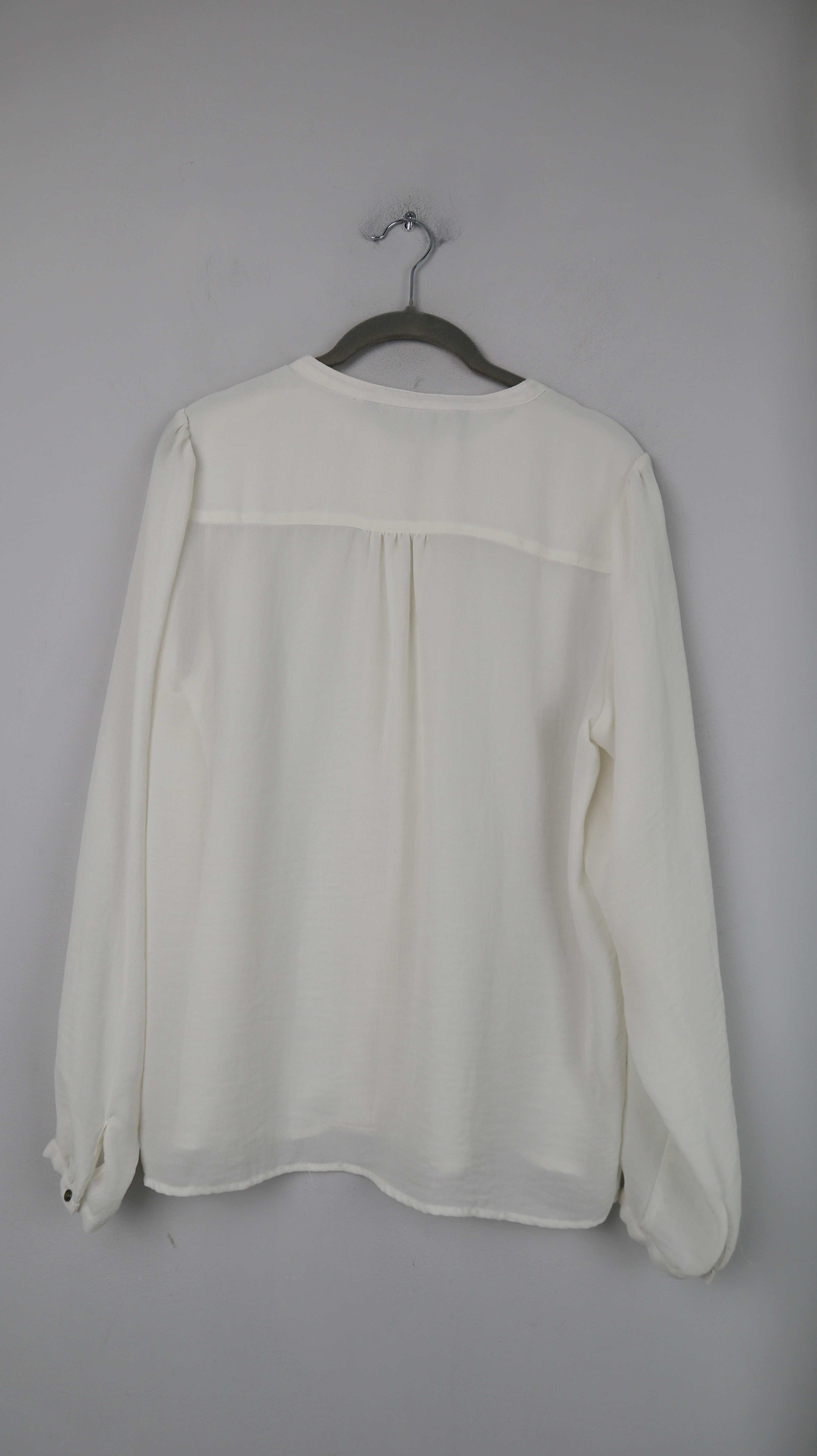 Zara basic Bluse Creme einfarbig 38 M XL Hemd