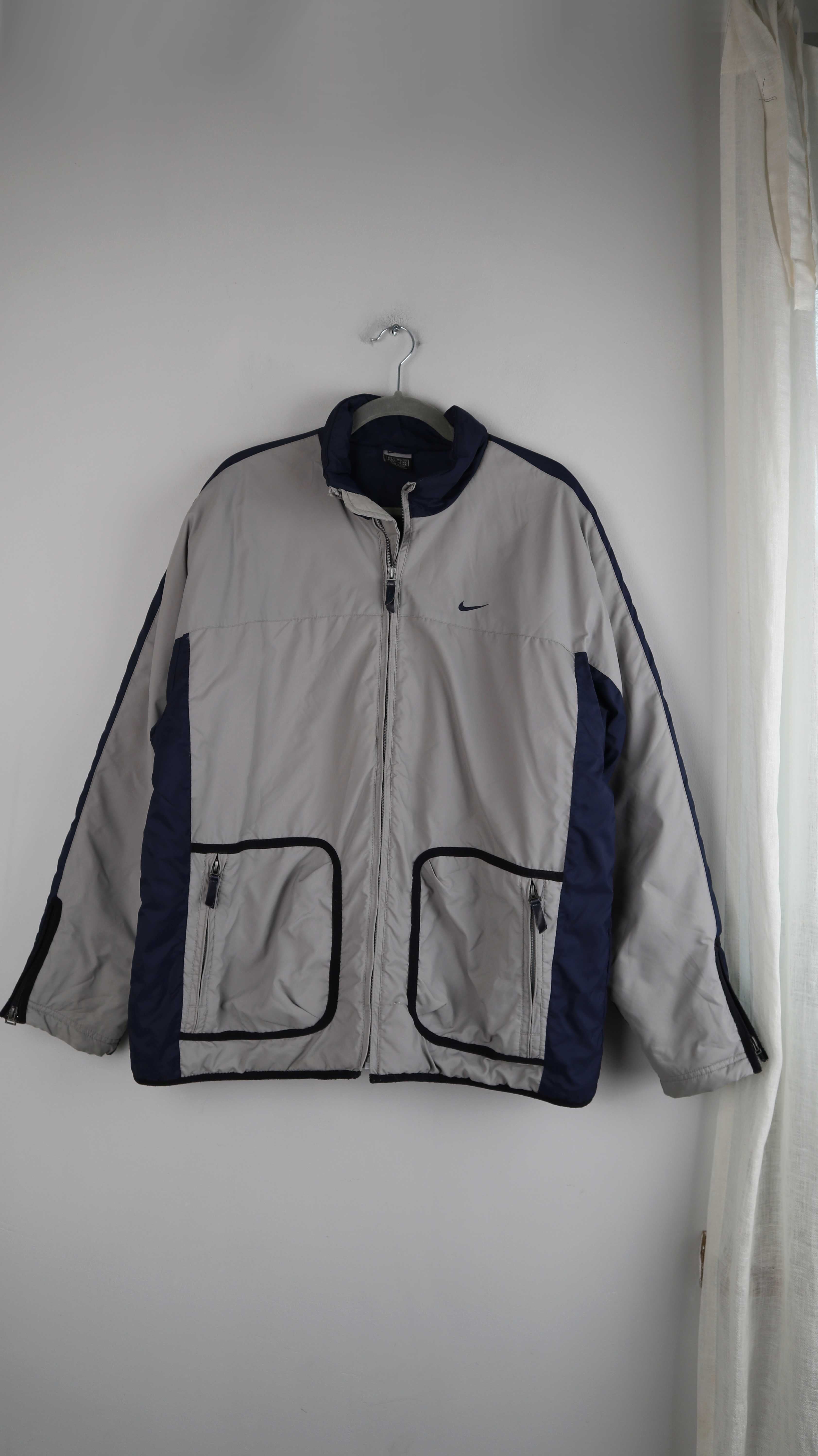 Nike true Vintage Jacke grau Blau M Winterjacke gesteppt Steppjacke 90s