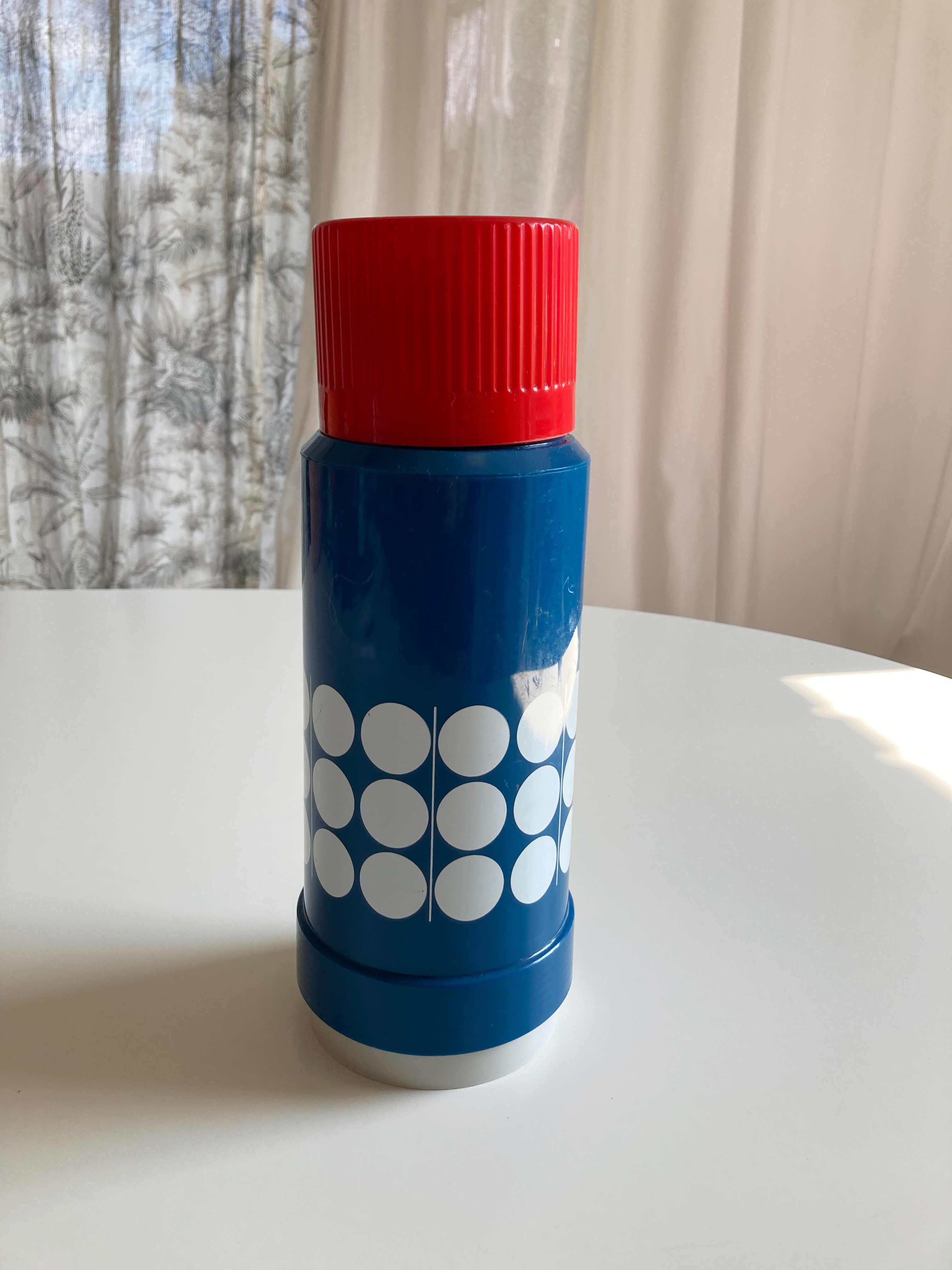 Dr. Zimmermann West Germany Teekanne Thermoskanne blau rot Kanne