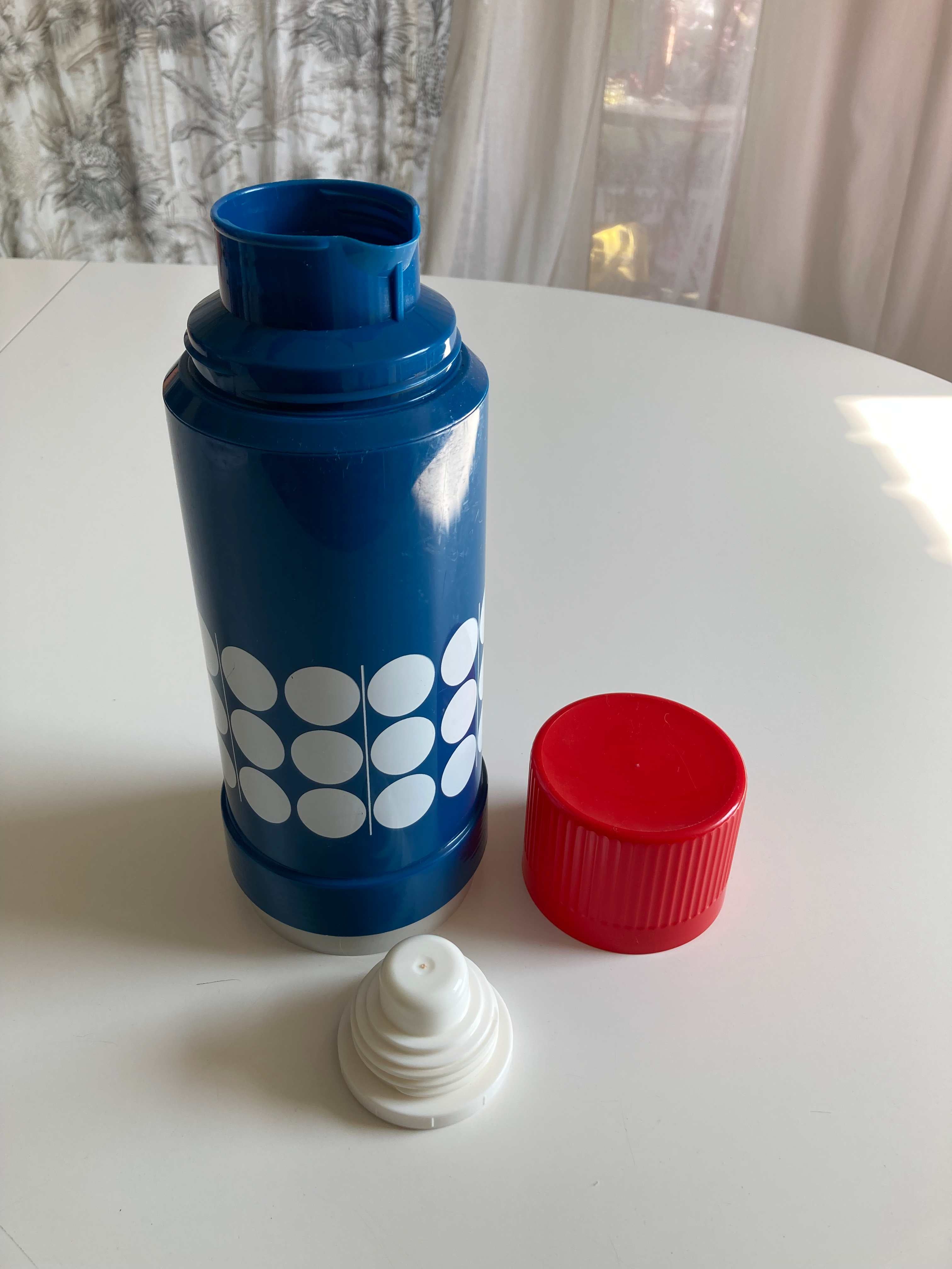 Dr. Zimmermann West Germany Teekanne Thermoskanne blau rot Kanne