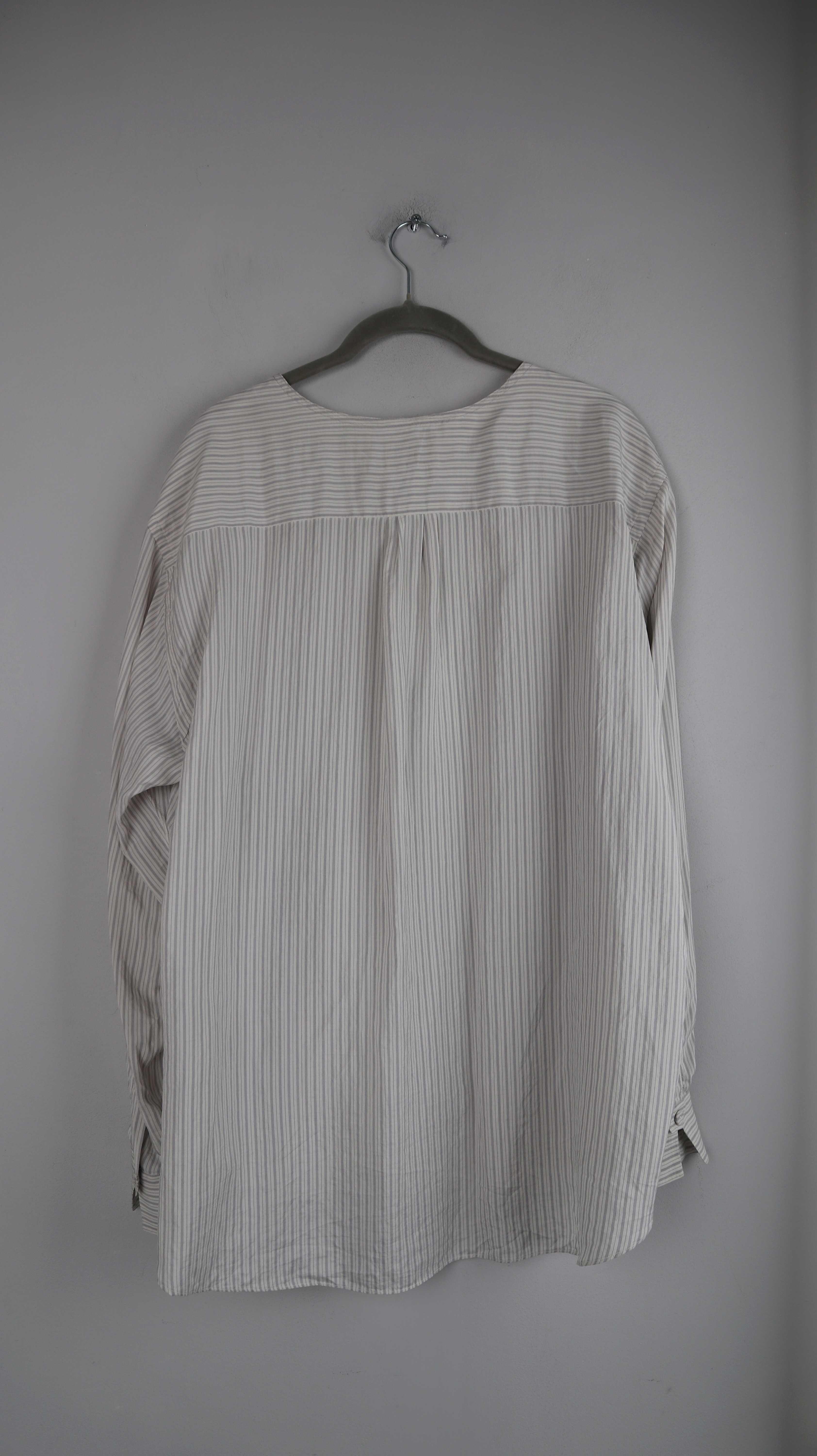 Lorenzini Bluse Hemd Seide Seidenbluse Langarm weiß weiss 38 M 40 L