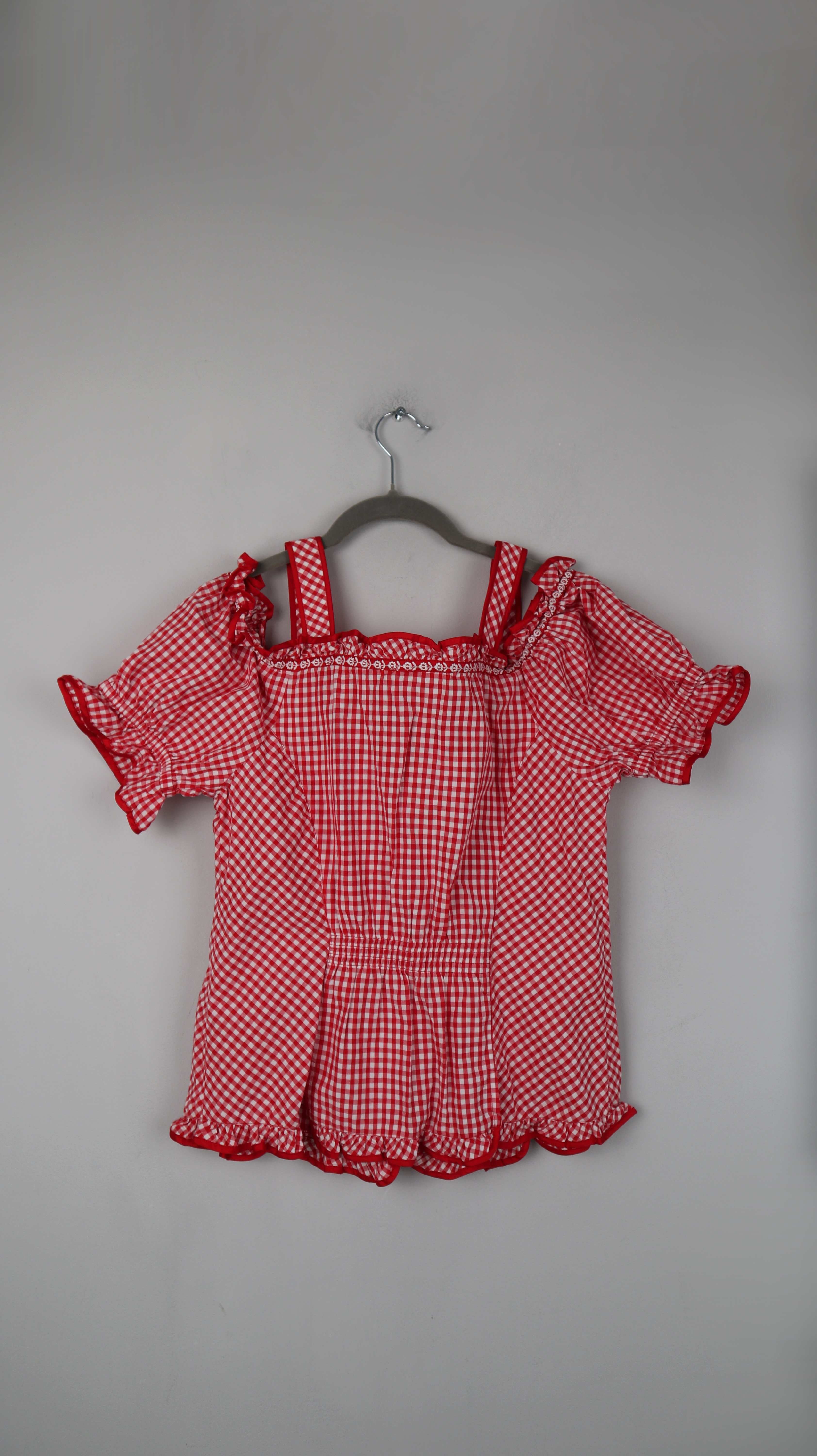 Landhaus Bluse rot weiß kariert 38 M 40 L Oktoberfest Wiesn