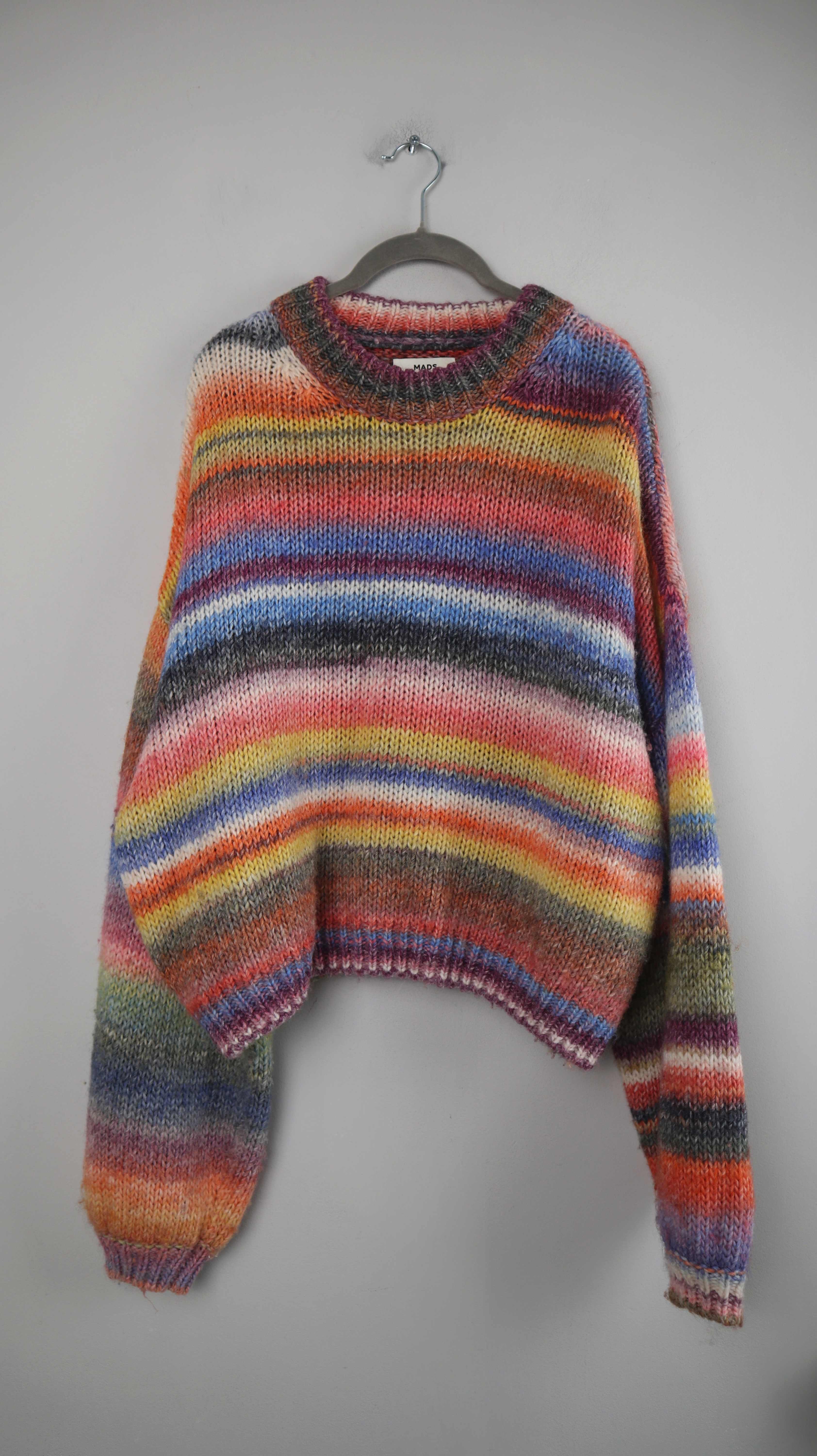 Mads Norgaard Pullover Strickpullover bunt 38 M Wolle gestreift