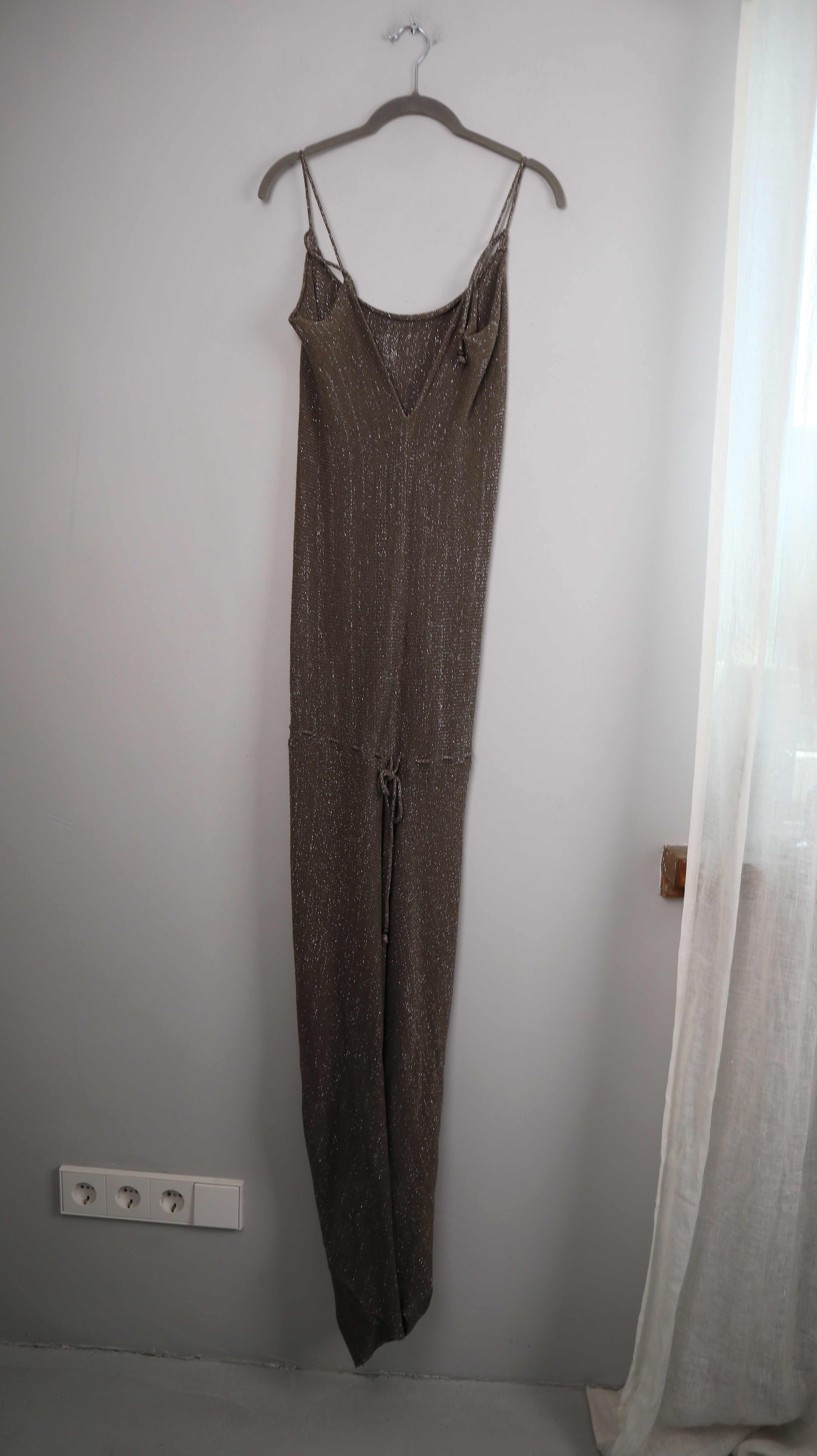 Beatrice San Francisco Ibiza Overall Einteiler Grau Braun Glitzer 38 M Ganzkörperanzug