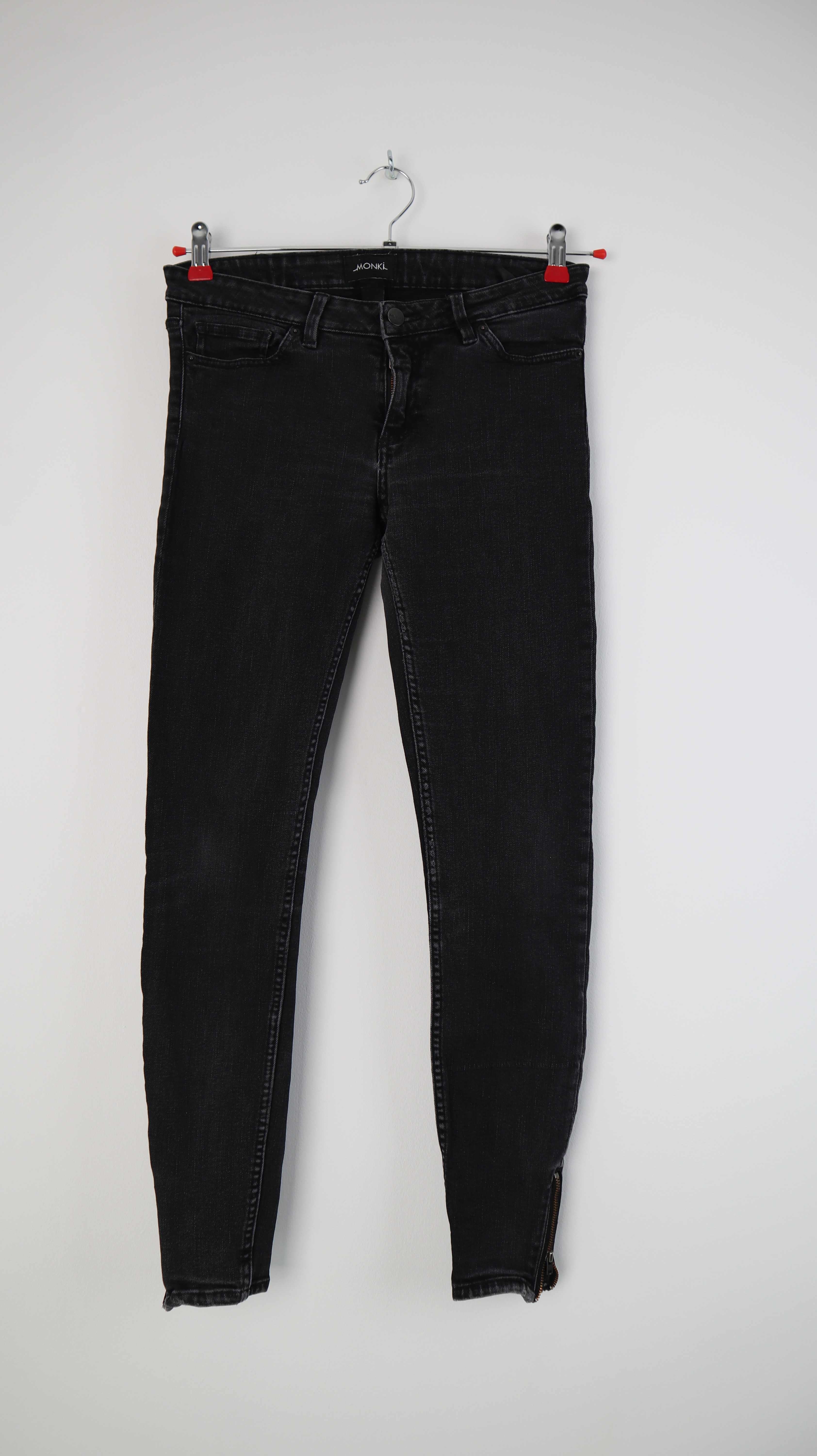 Monki Hose grau slim 29 dunkelgrau Röhrenhose jeans 38 M
