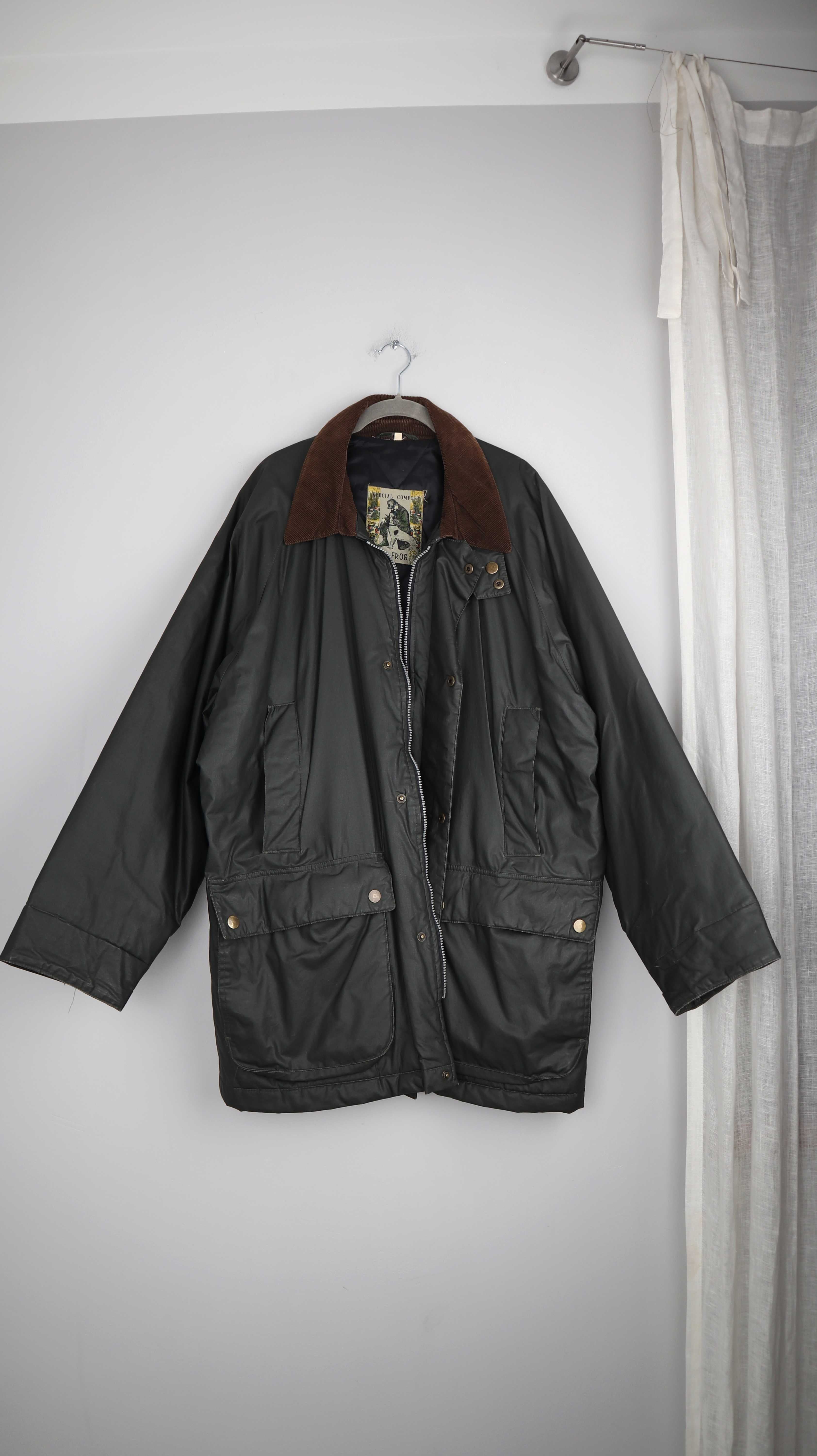 Le Frog Jacke Dunkelgrün Grün Wachsjacke 42 XL Regenjacke