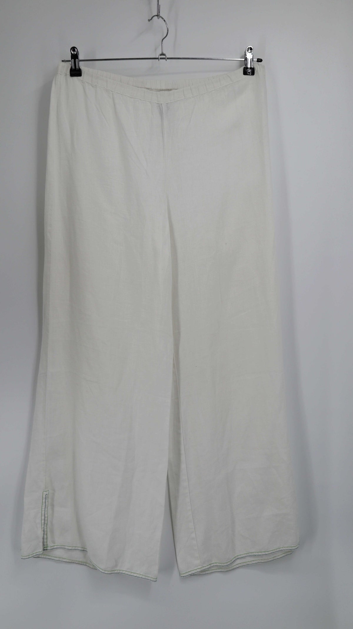 Pounou Leinen 40 L Leinen Leinenhose weiß Sommerhose basic einfarbig