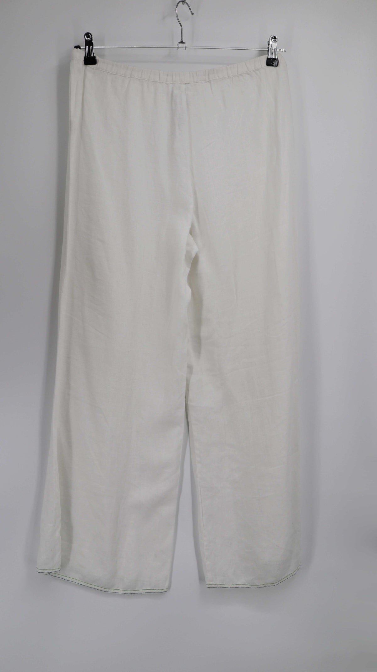 Pounou Leinen 40 L Leinen Leinenhose weiß Sommerhose basic einfarbig