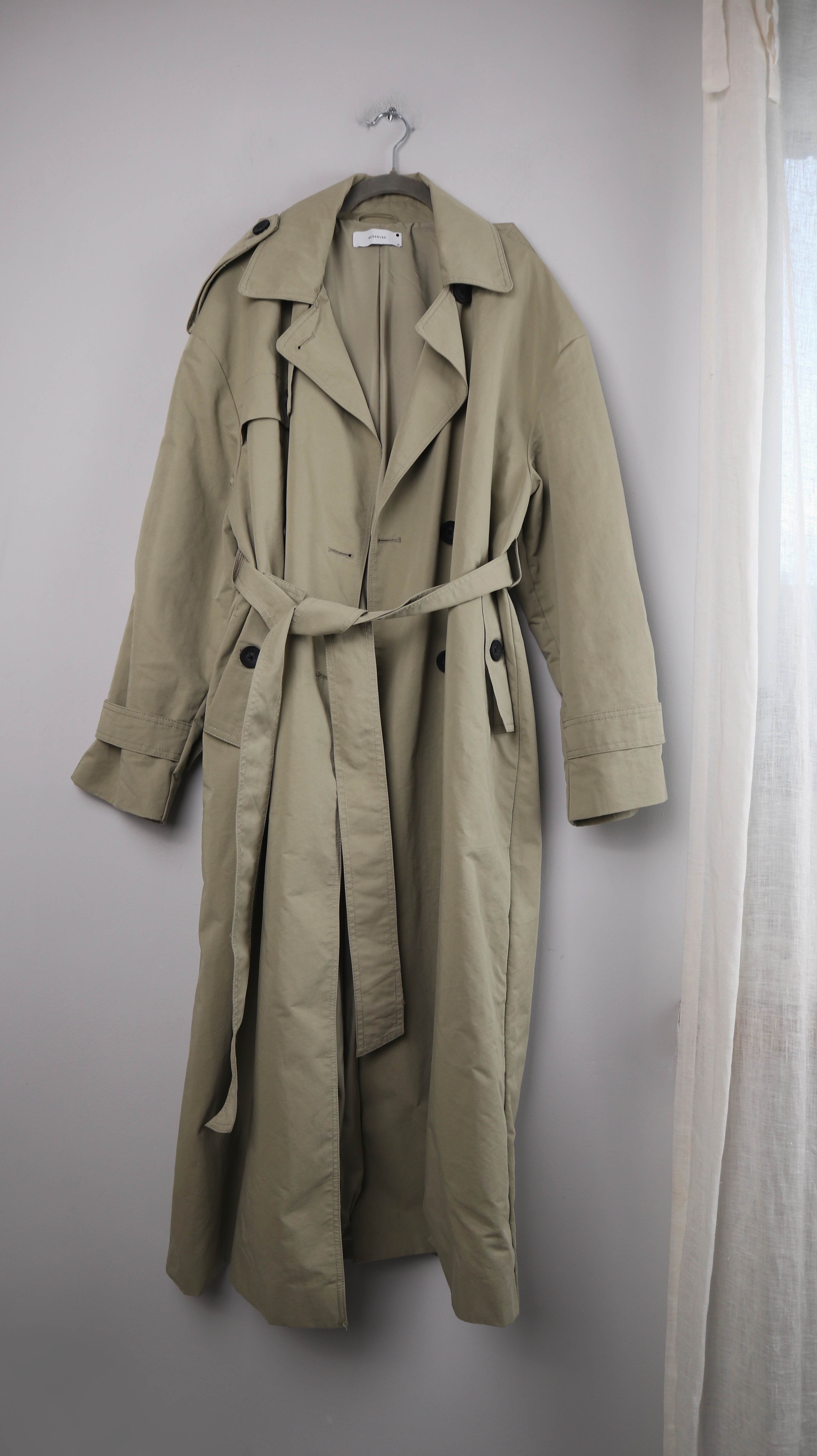 Reserved Trenchcoat Mantel M Grün Khaki Olivgrün