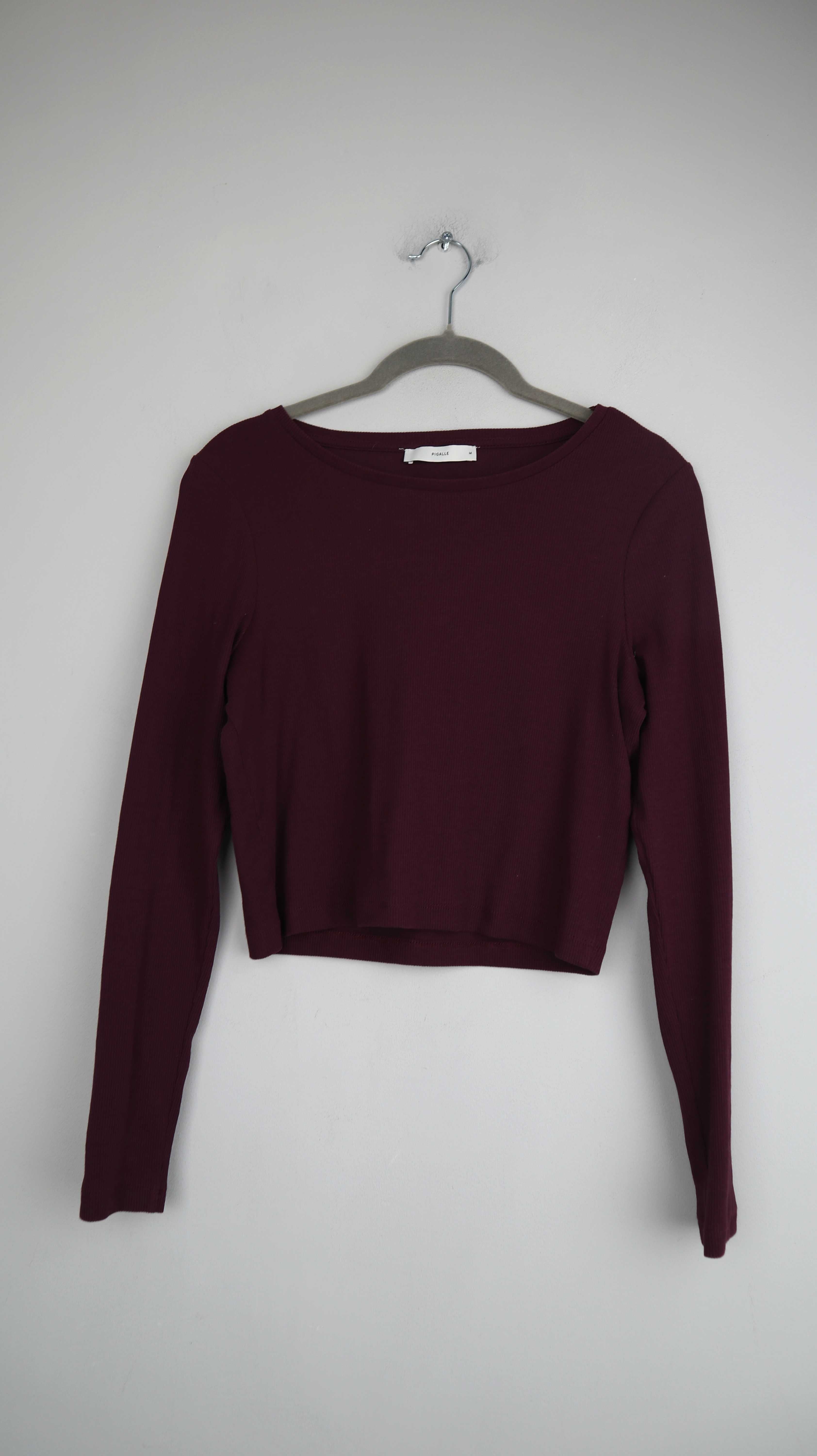 Pigalle Shirt Longsleeve Oberteil ripped dunkelrot ripped 38 M