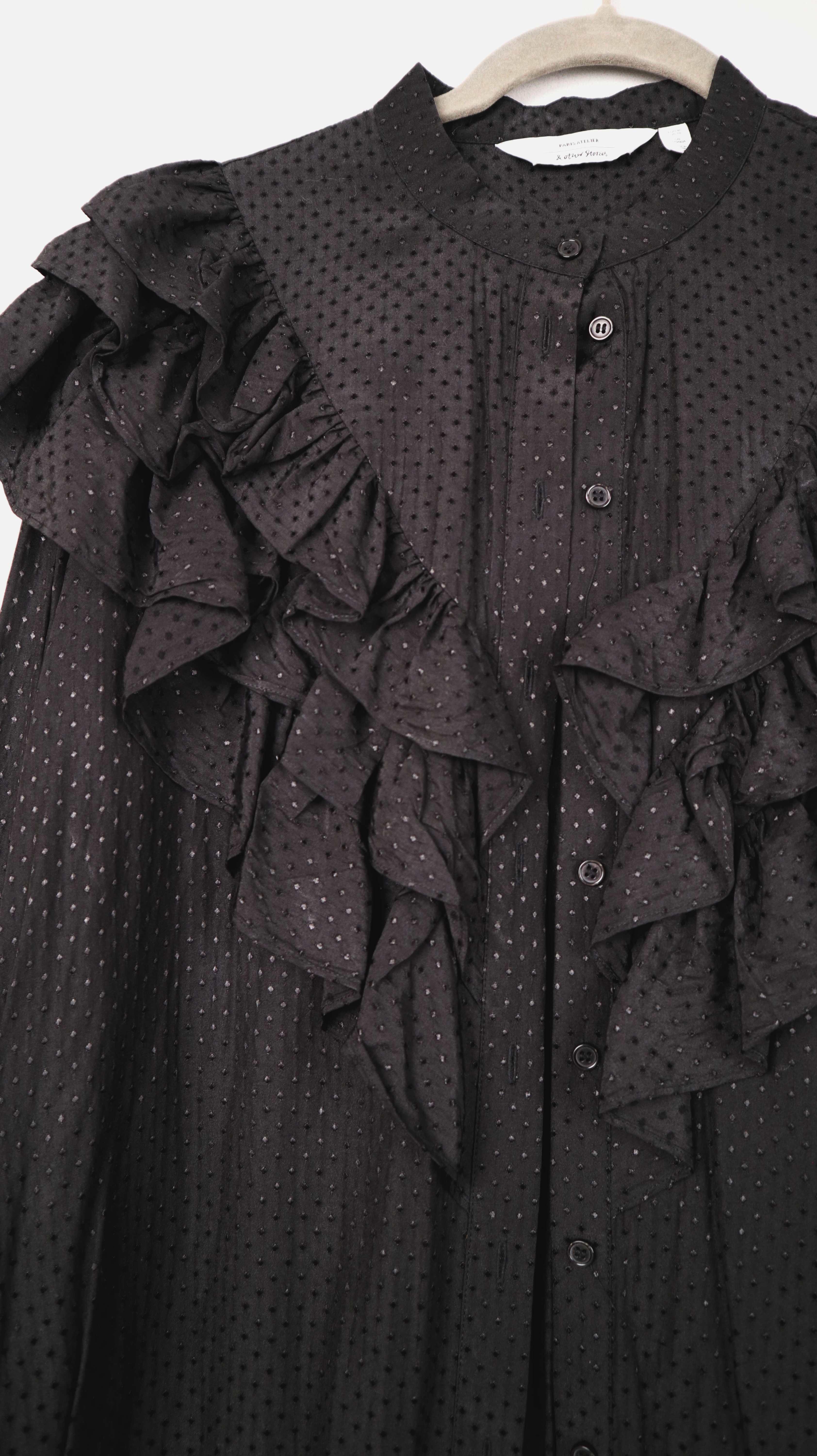 &other Stories Bluse schwarz 40 L langarm Hemd Schluppenbluse