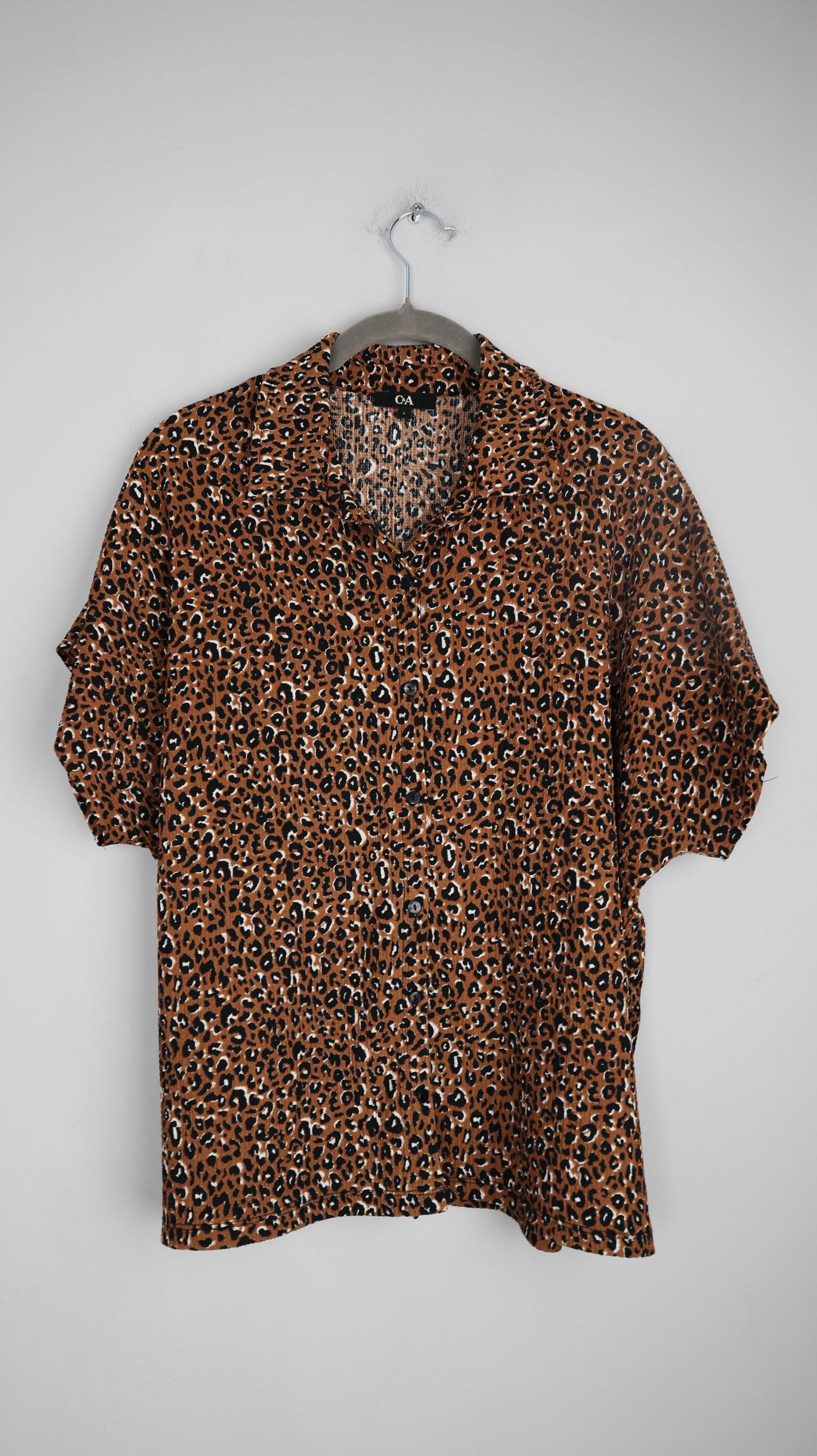 C&A Bluse Shirt Braun Leo Leopardenmuster 40 L