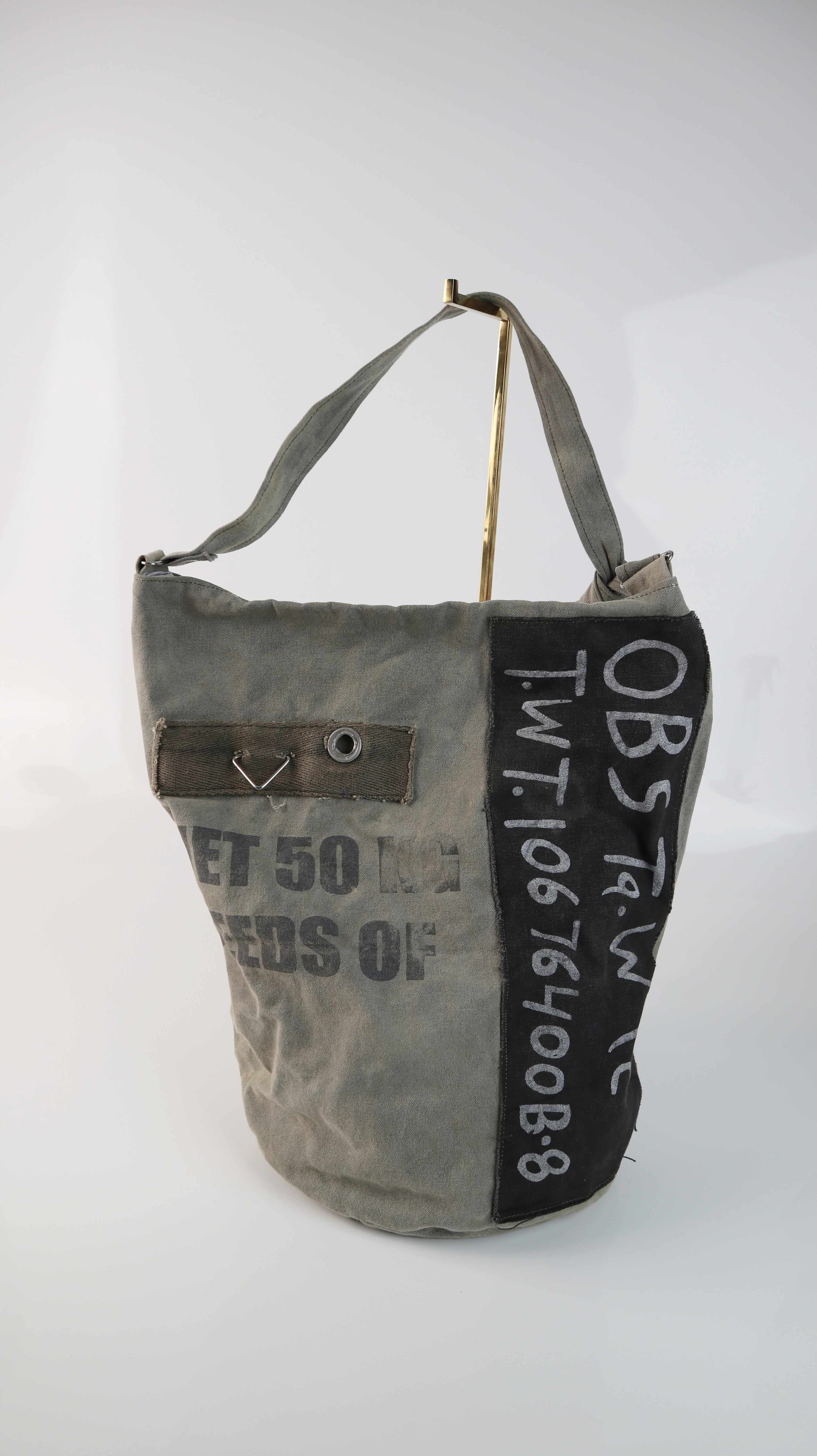 Canvas Tasche grün Khaki Recycelt Tragetasche Beutel Shopper military
