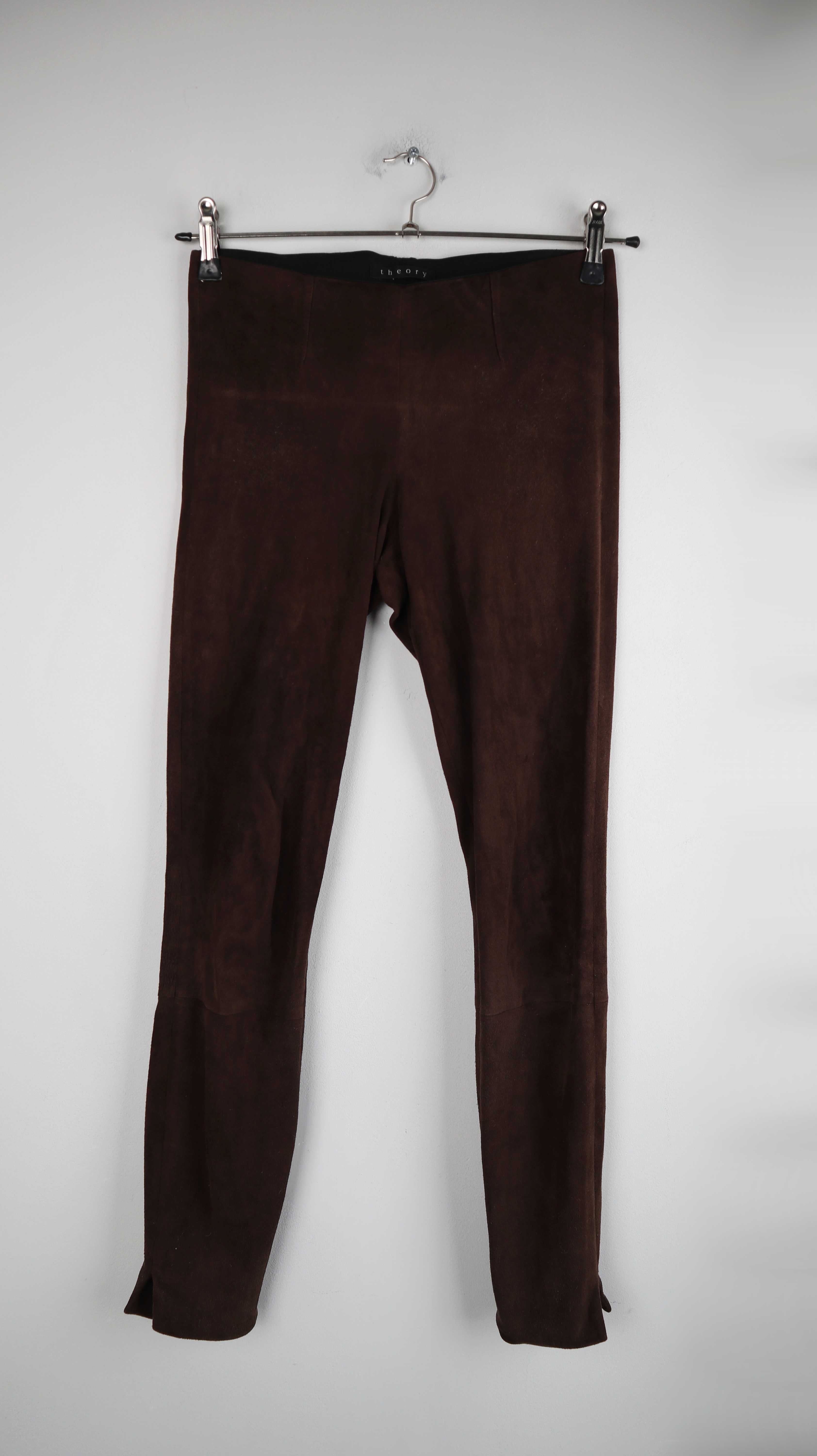 Theory Leggings Wildleder Hose braun 38 M Dunkelbraun Lammleder