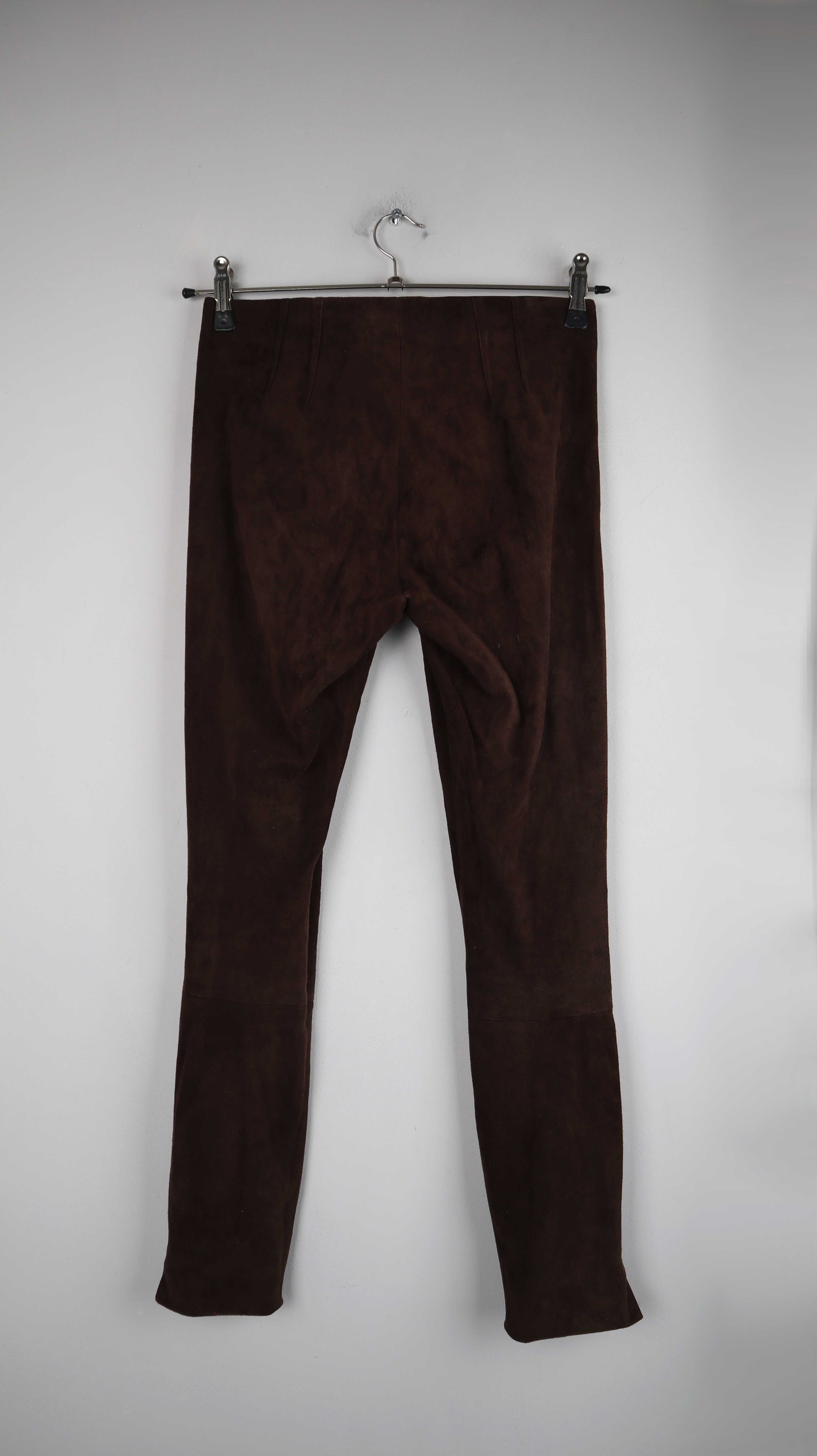 Theory Leggings Wildleder Hose braun 38 M Dunkelbraun Lammleder