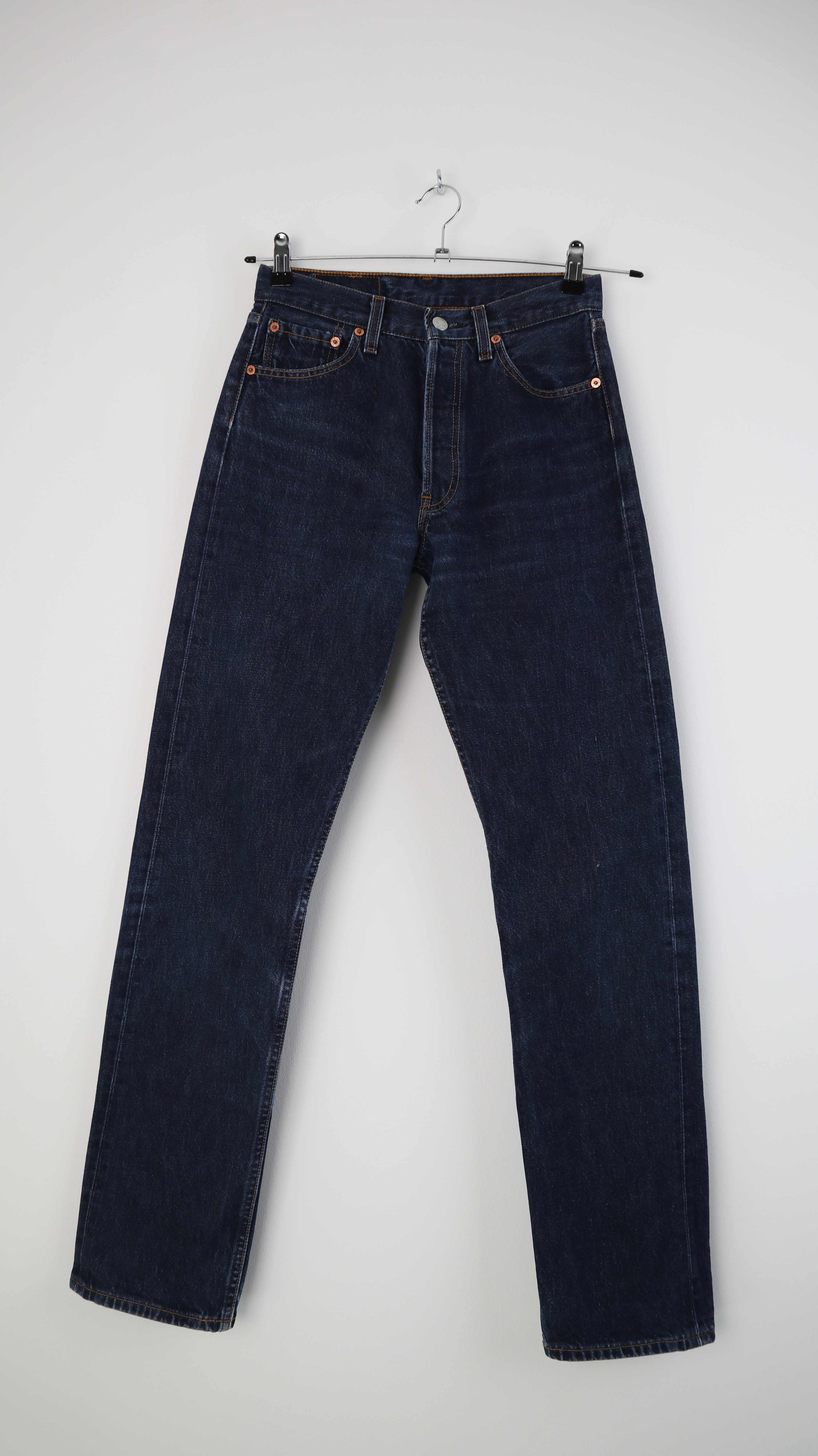 Levis 501 Jeans Hose blau dunkelblau W29 L34 straight fit high waist