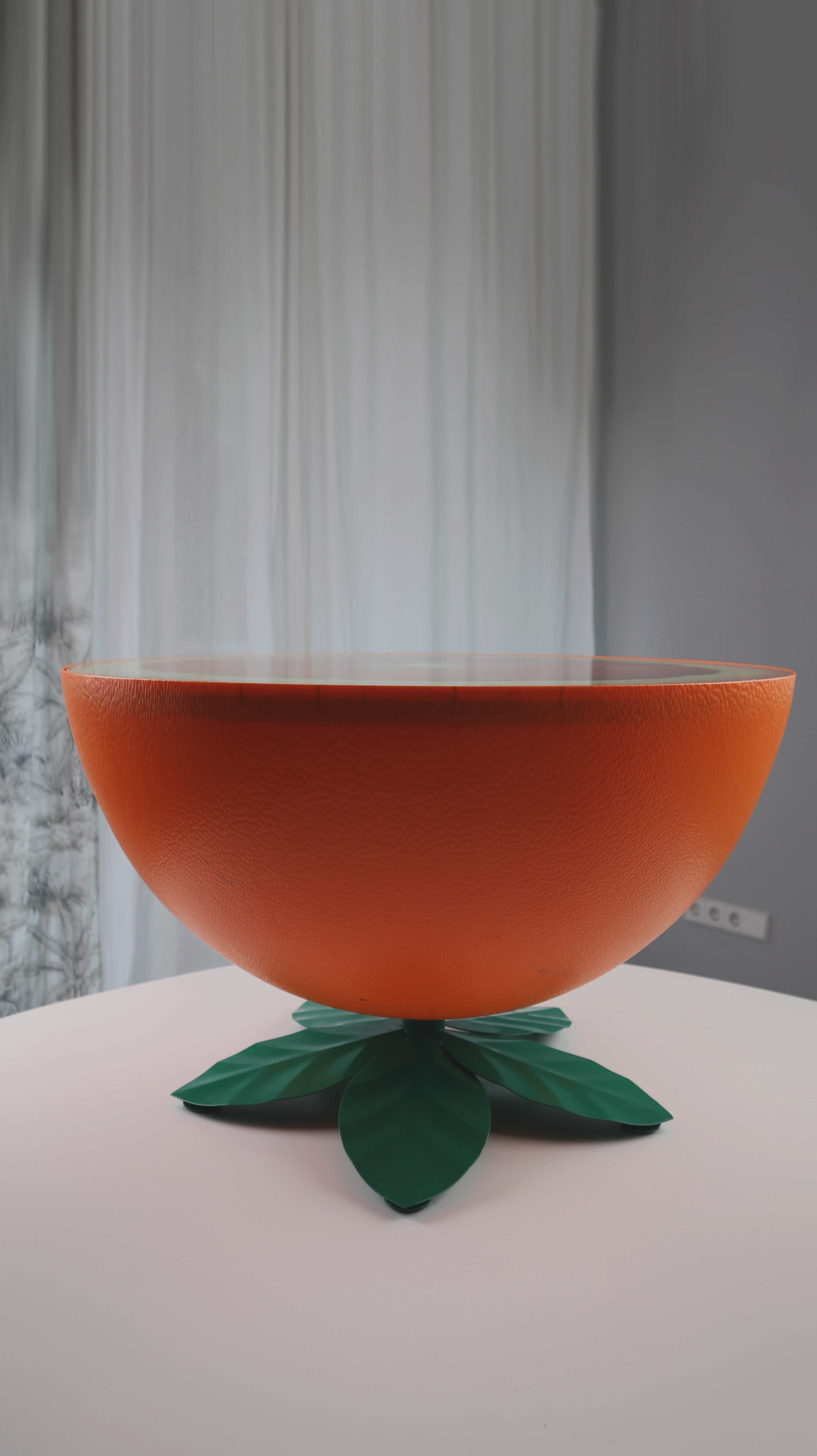 Tisch Couchtisch Orange Beistelltisch Design 70er Orange Grün Drehtisch