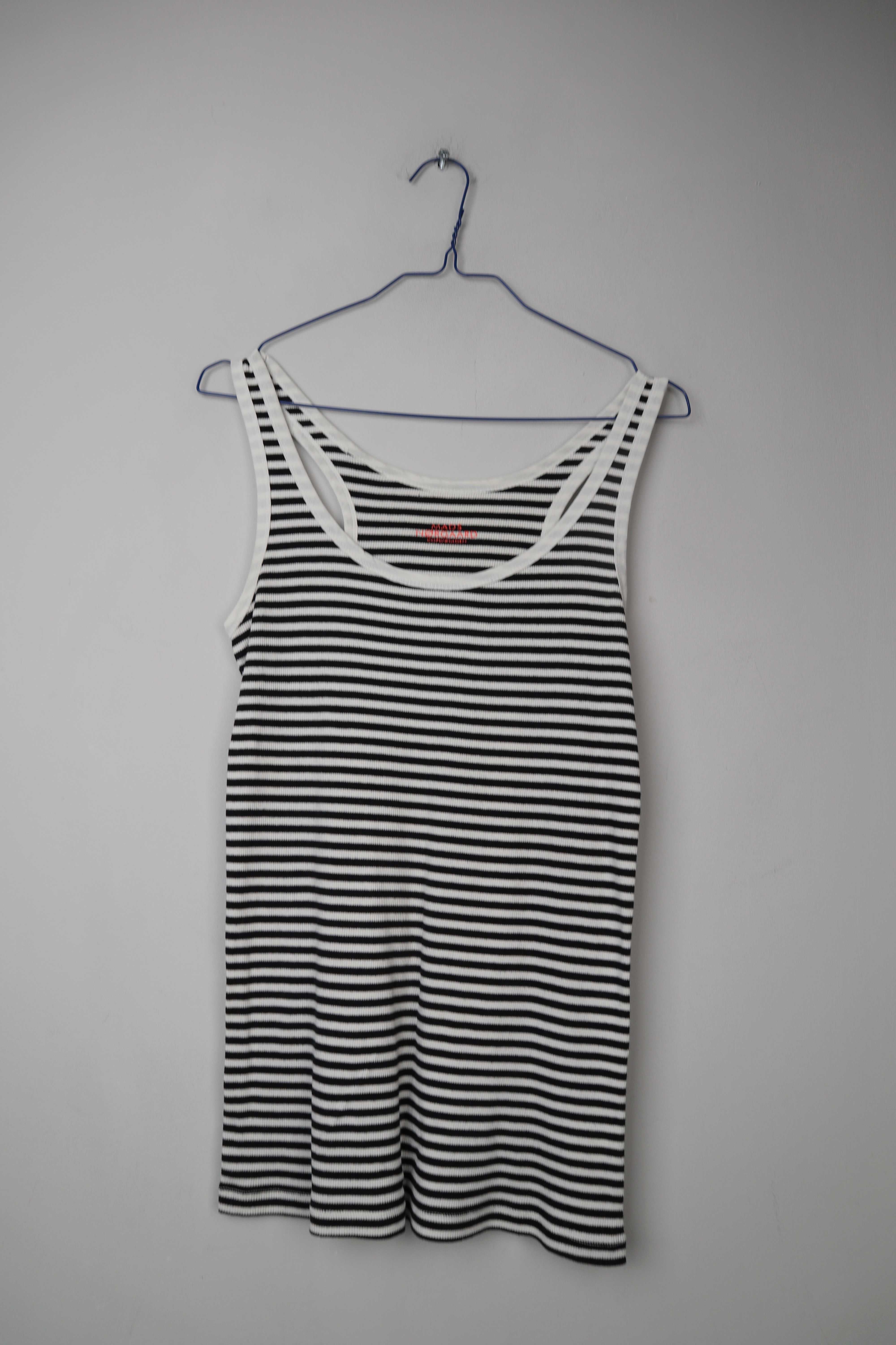 Mads Norgaard Copehnhagen Top weiß schwazr gestreift Streifentop Tanktop 38 M