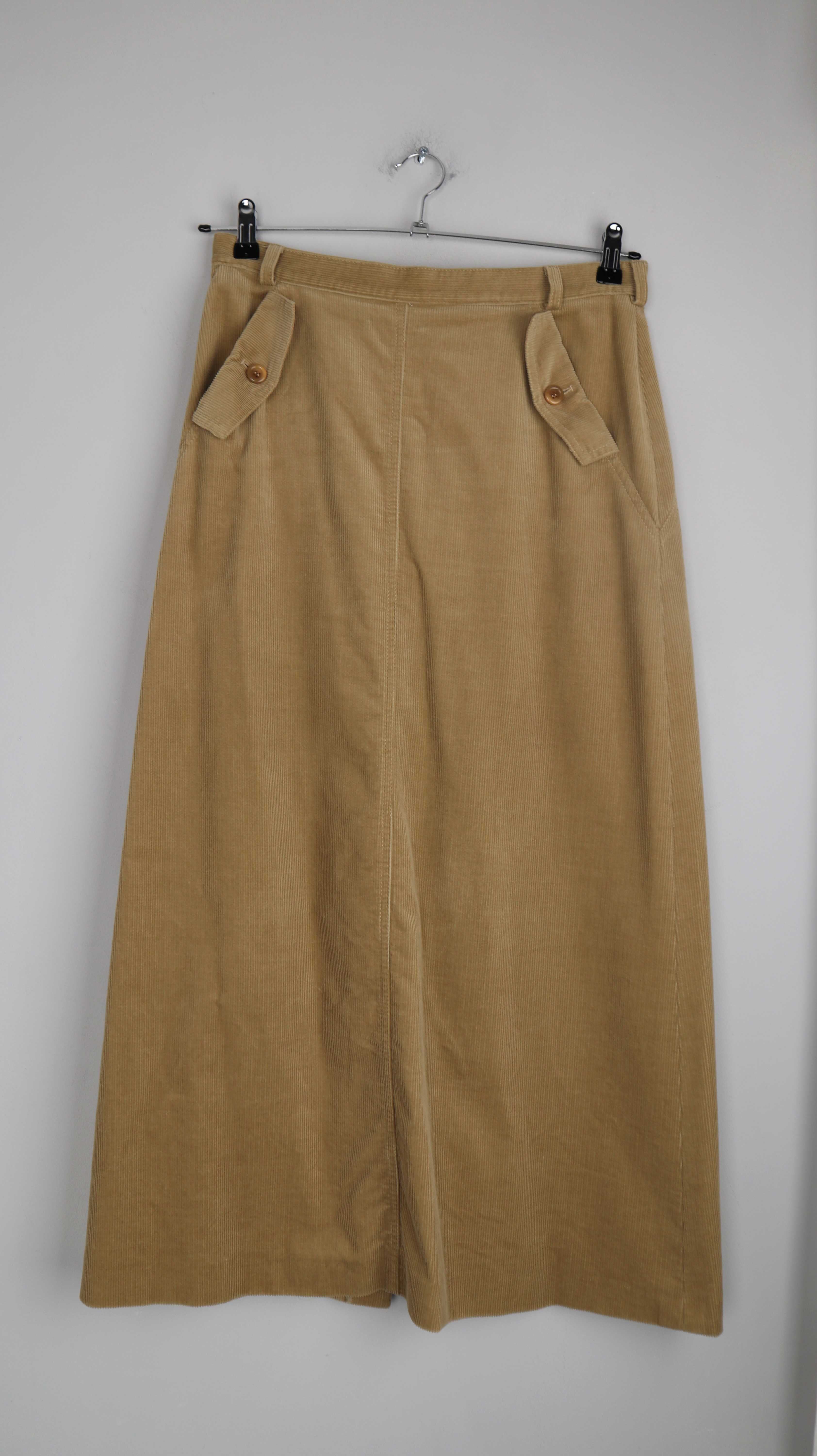 Lucia true Vintage Rock Braun Cordrock Maxi Maxirock Beige 40 L