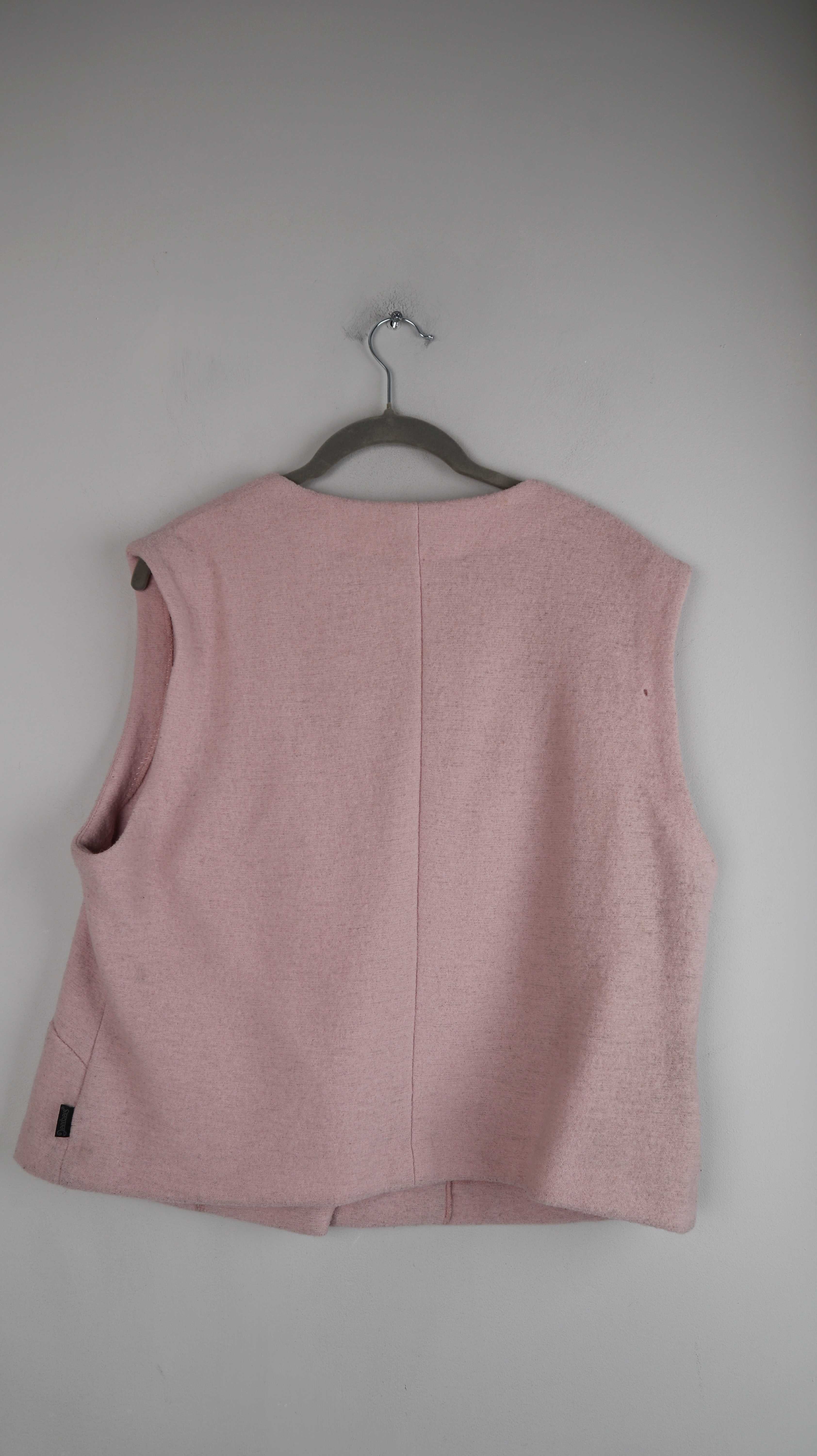 Deerberg Weste Rosa Schurwolle 46 XL Pastellrosa geknöpft