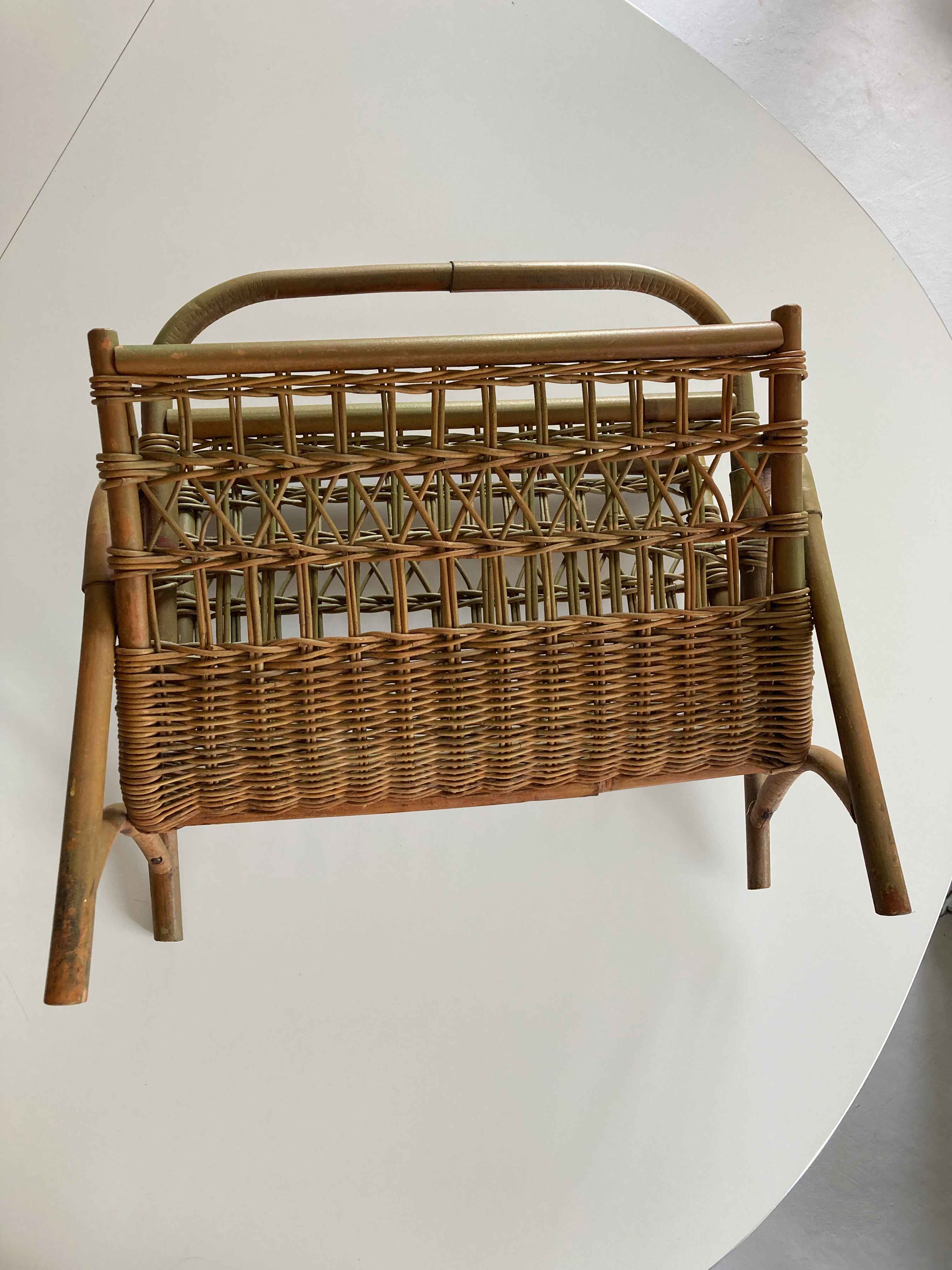 Zeitungsständer Zeitungshalter geflochten Vintage Bohemian