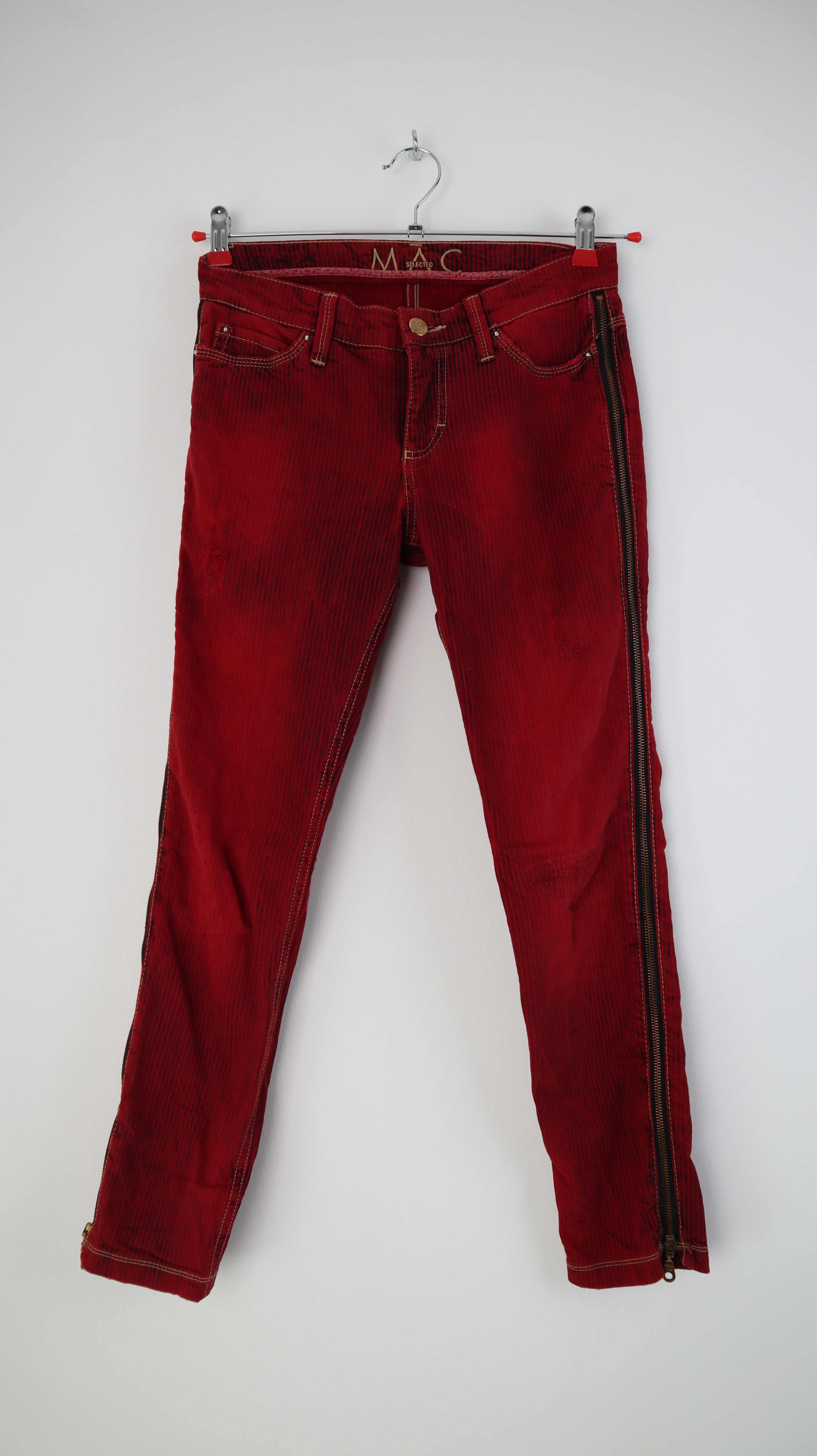 MAC Hose Rot 36 S 36/28 skinny clean zip it Reißverschluss