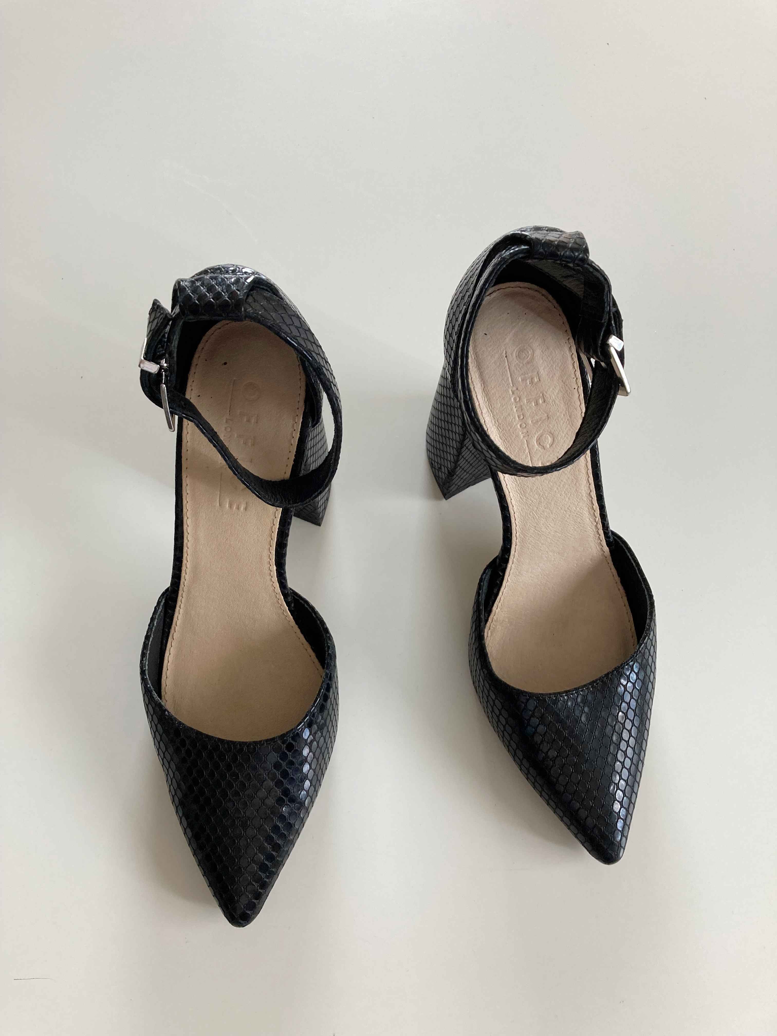 Office London Heels Pumps 39 schwarz Spitz Absatzschuhe Riemchen