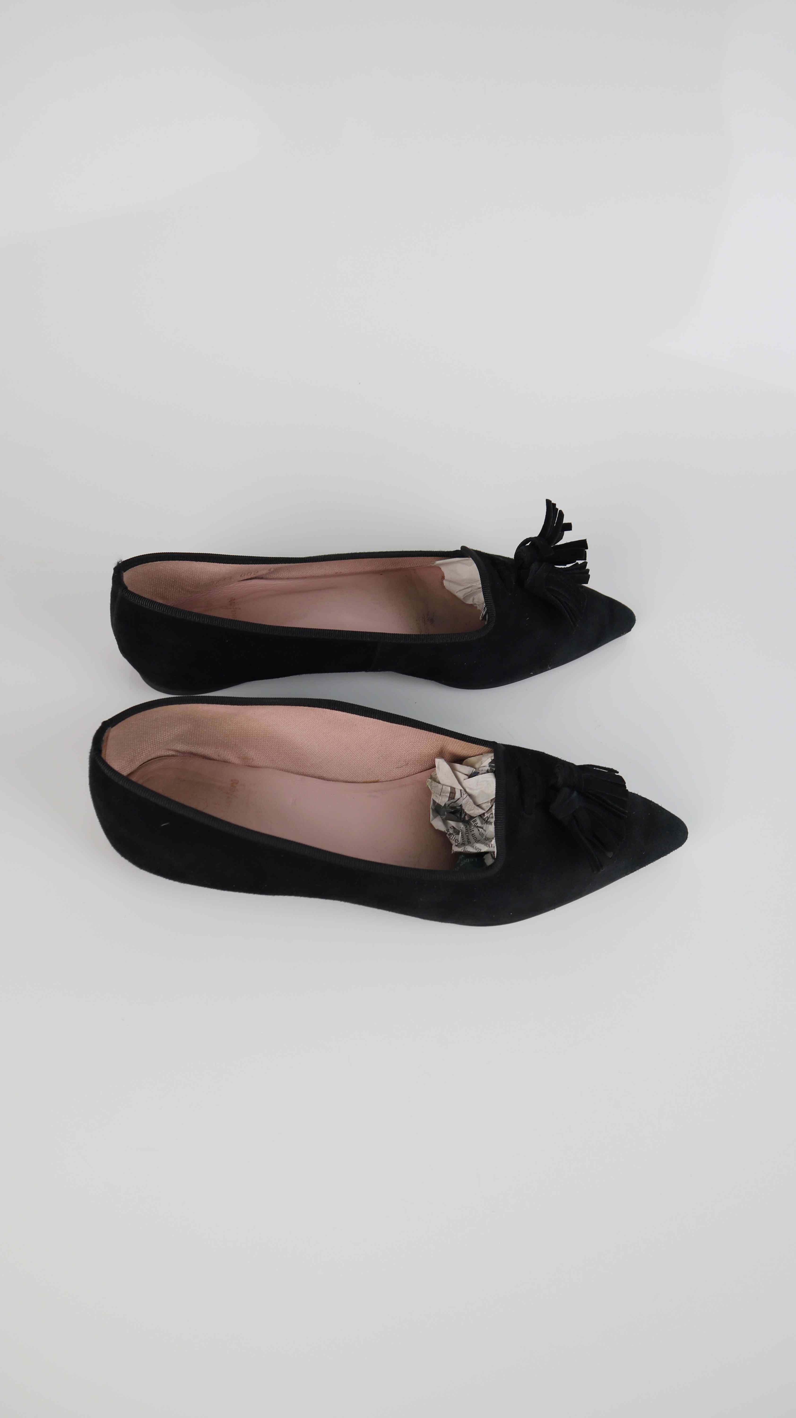Pretty Loafers Ballerinas Schuhe Spitz schwarz 38 Wildleder