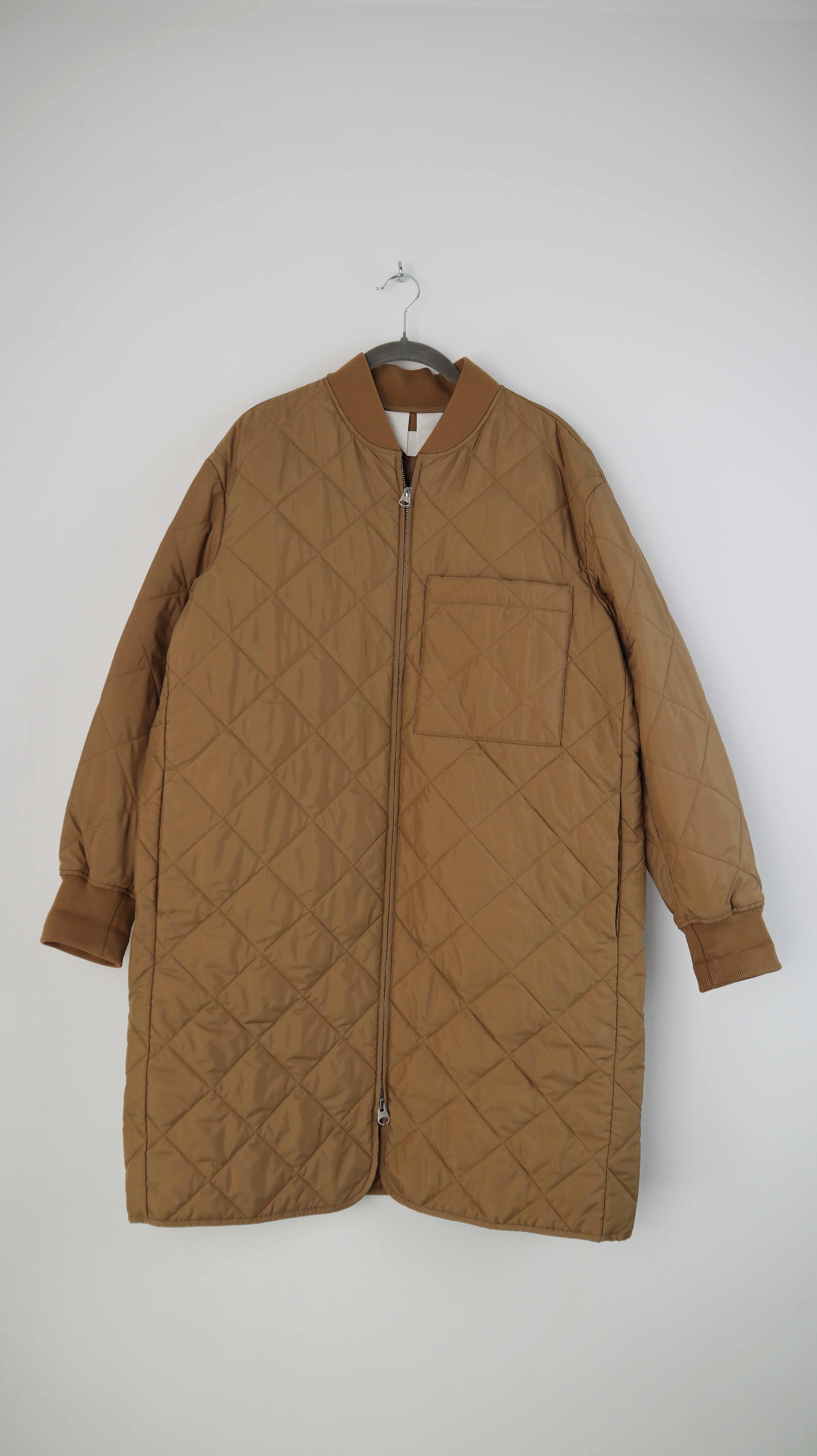 Arket Mantel brain 34 Steppmantel boxy Jacke lang oversized