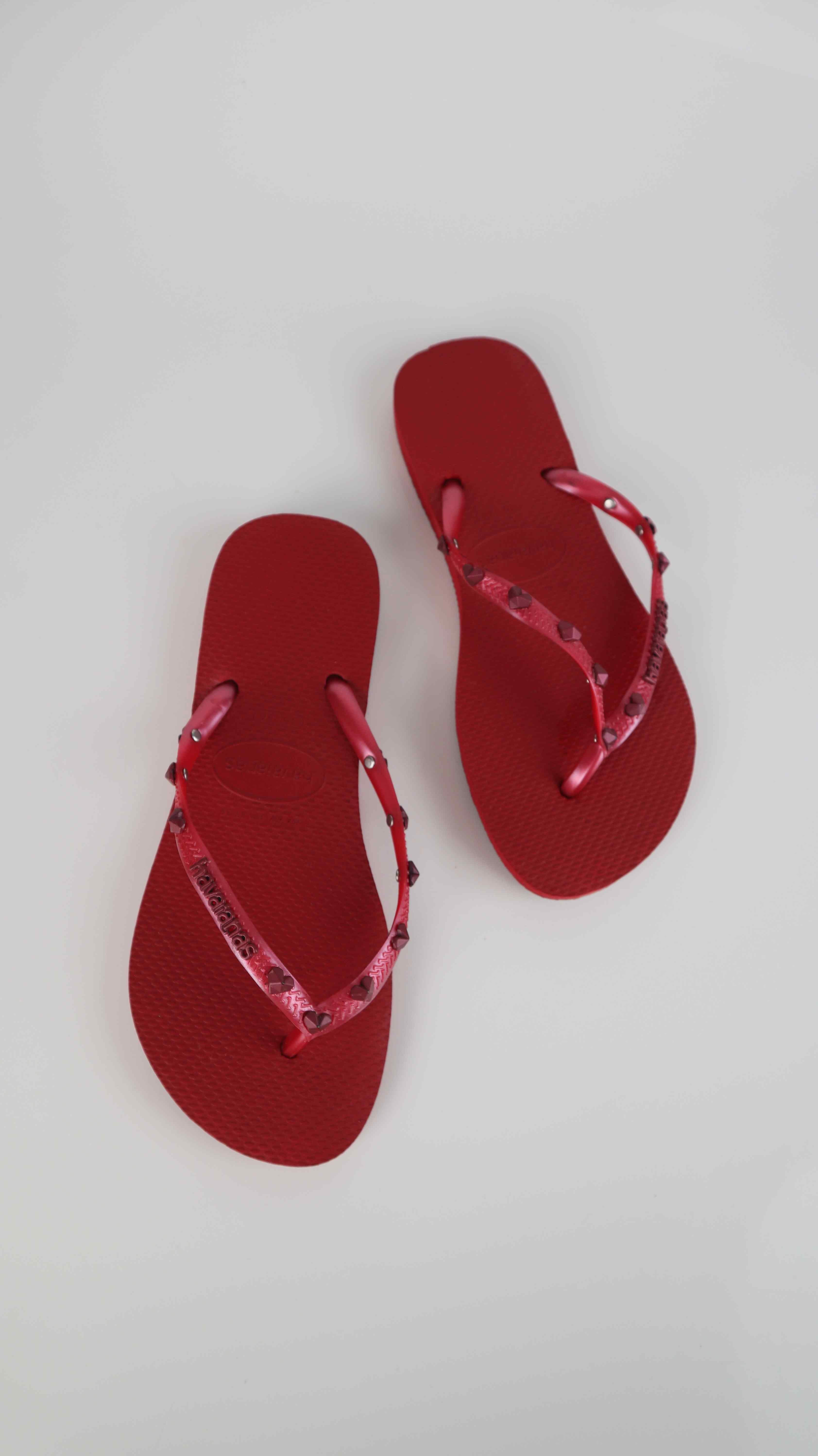 Havaianas Flip Flops rot Herzen Sandalen 36 Zehentreter