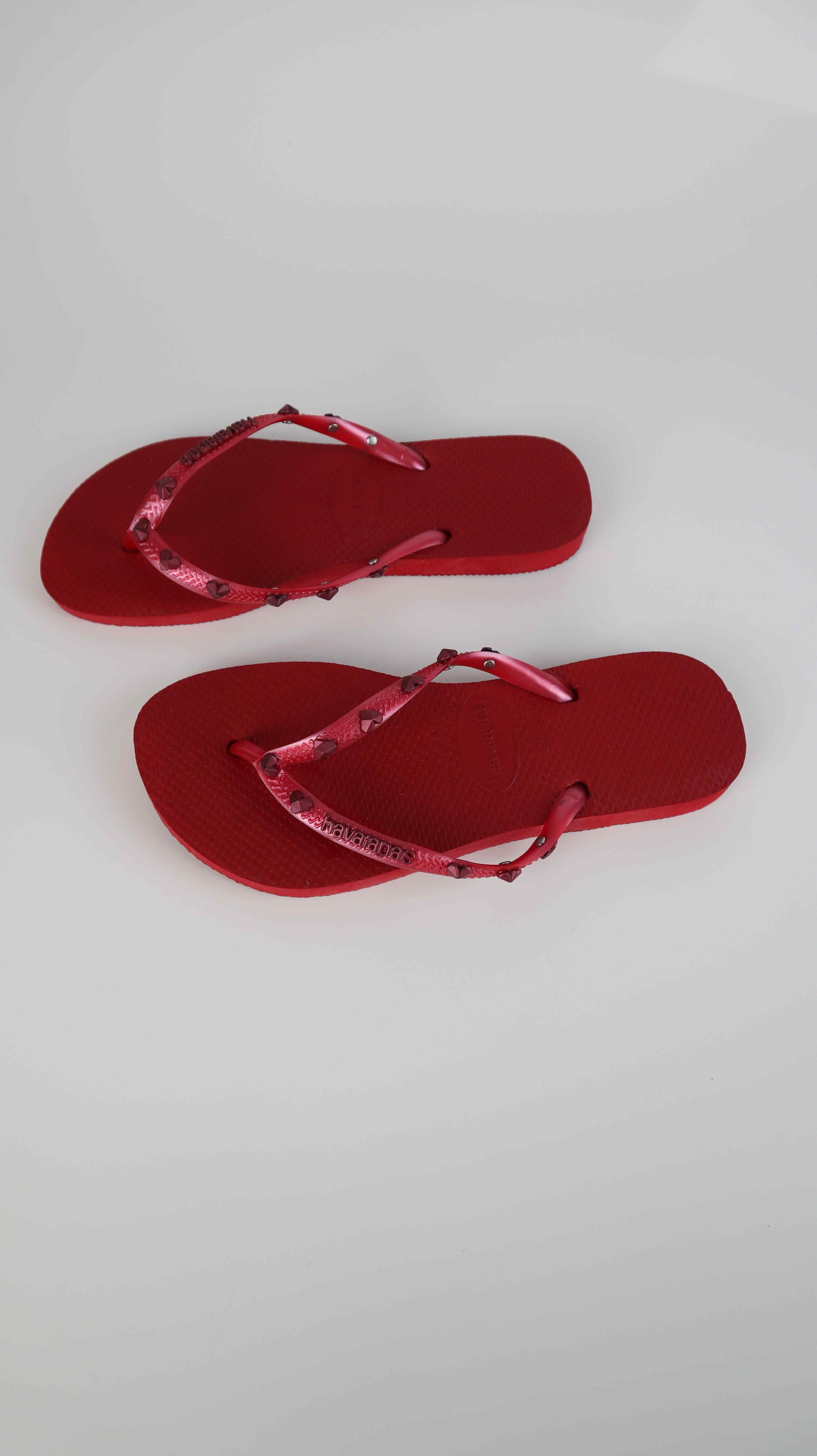 Havaianas Flip Flops rot Herzen Sandalen 36 Zehentreter