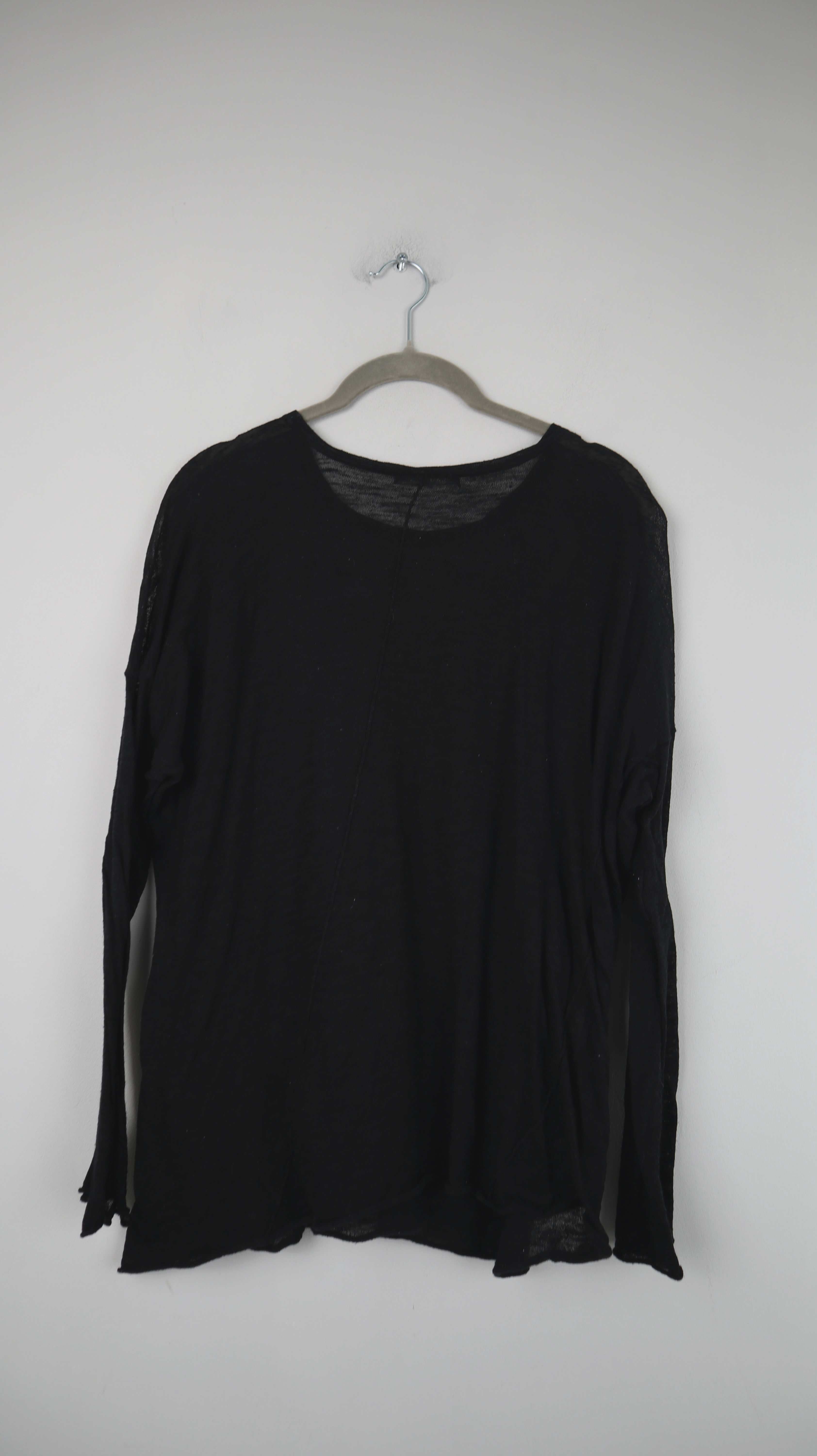 Drykorn Shirt Pullover Oberteil schwarz 40 L Leinen Leinenshirt Longsleeve