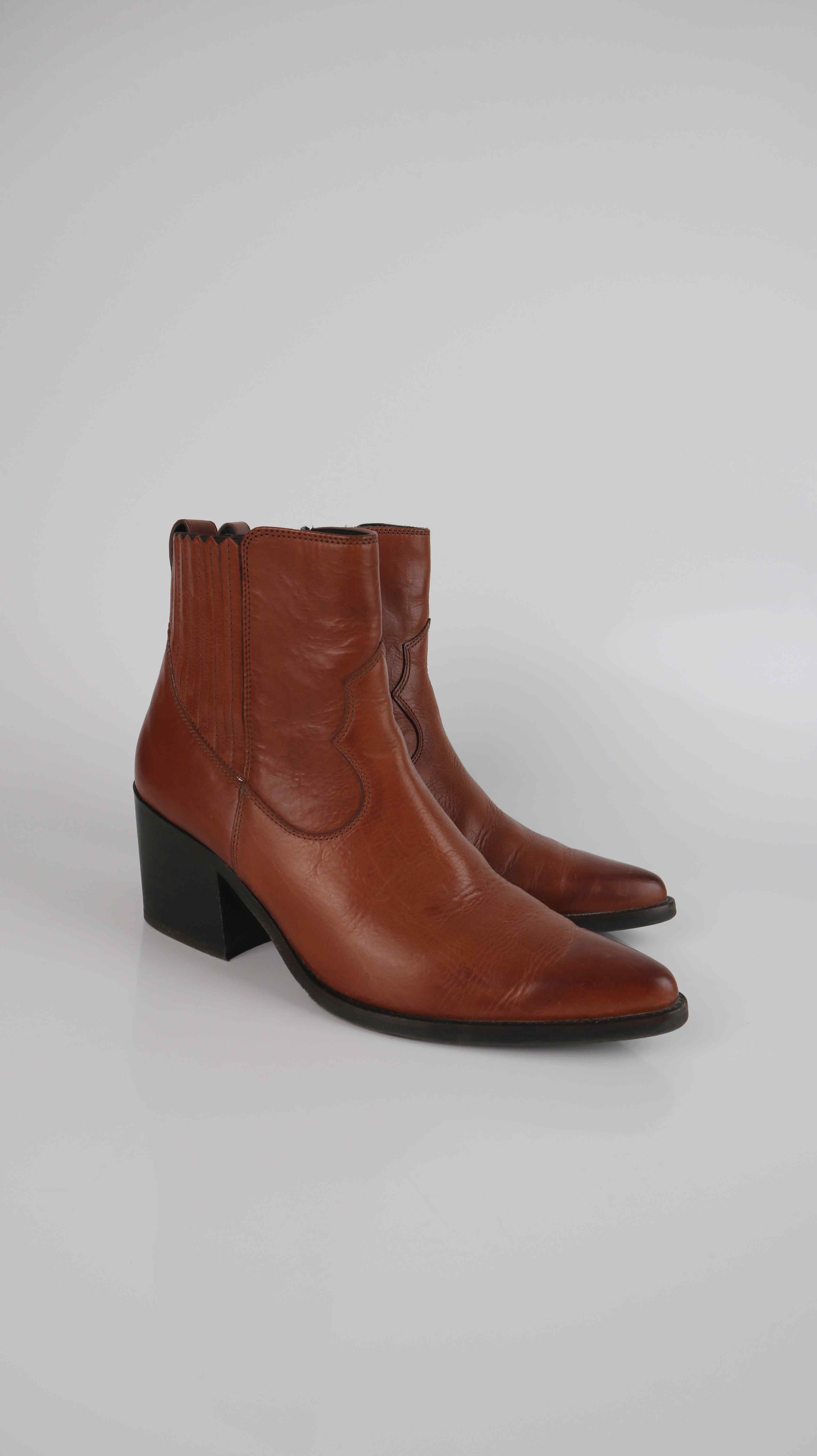 Paul Green Stiefeletten Stiefel braun Lederstiefel 5 38 spitz
