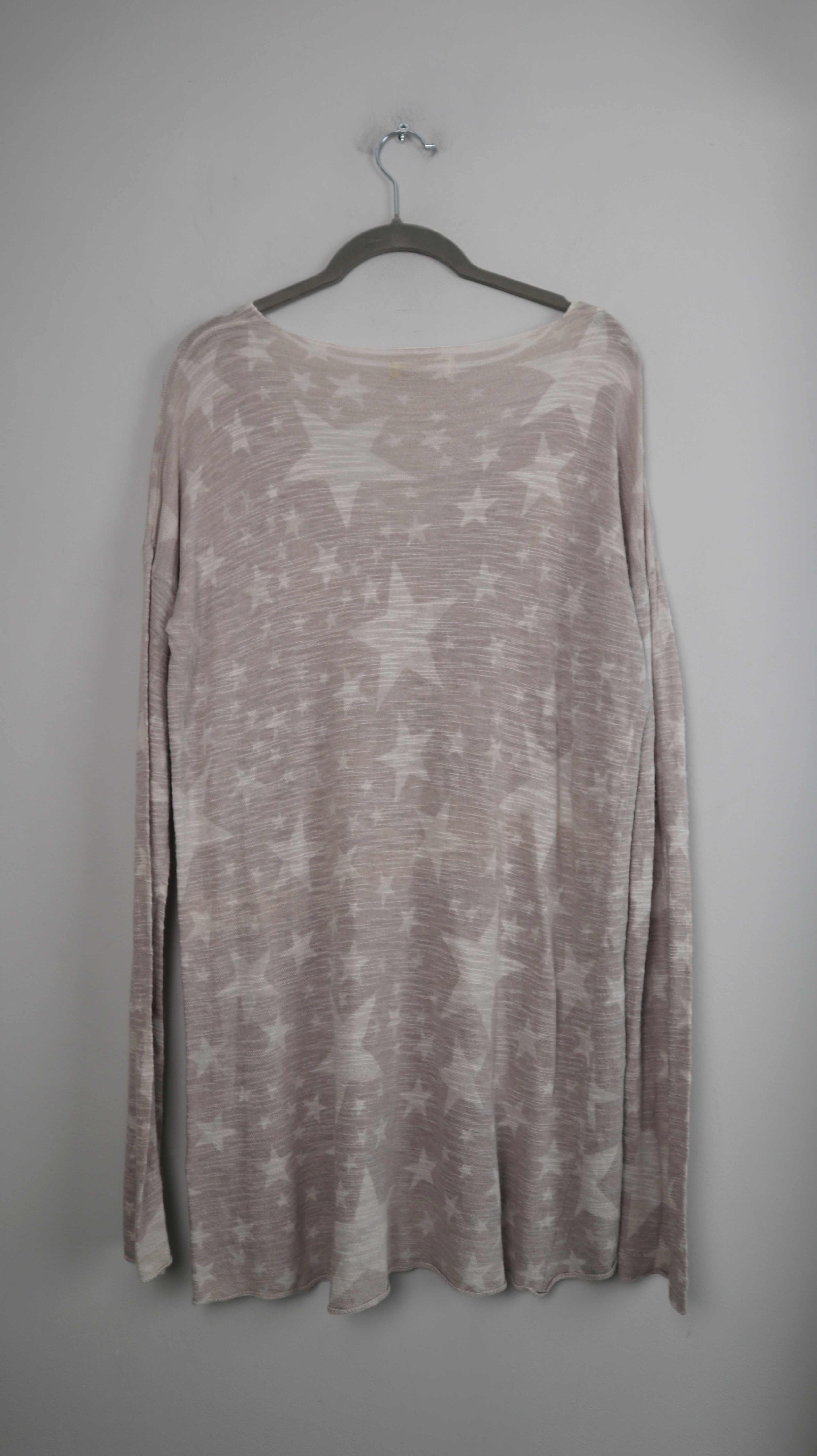 Witty Knitters Pullover Creme Beige XL Wolle V-Ausschnitt Sterne