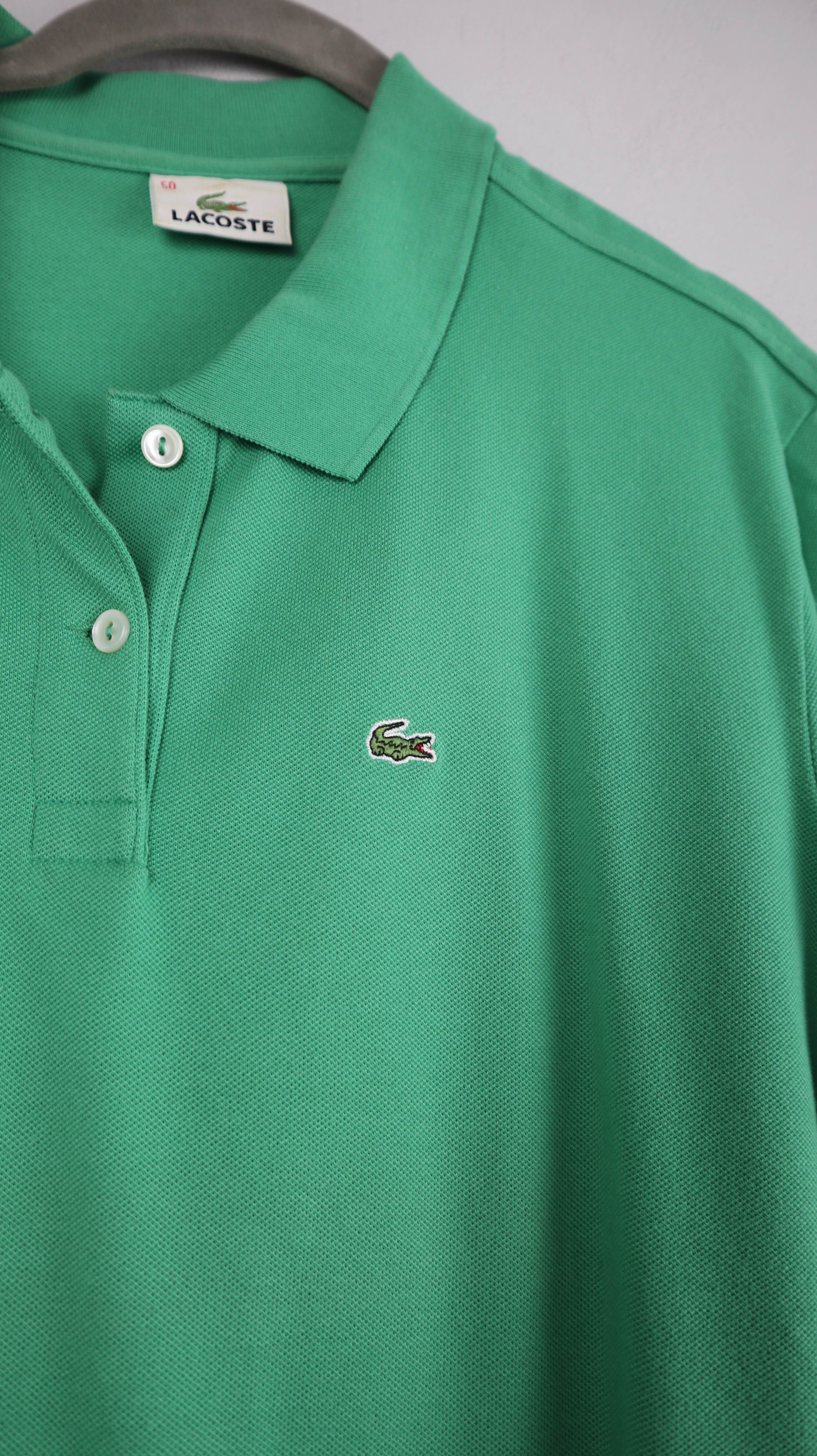 Lacoste Polo Shirt T-Shirt grün 50 Poloshirt L einfarbig Oberteil