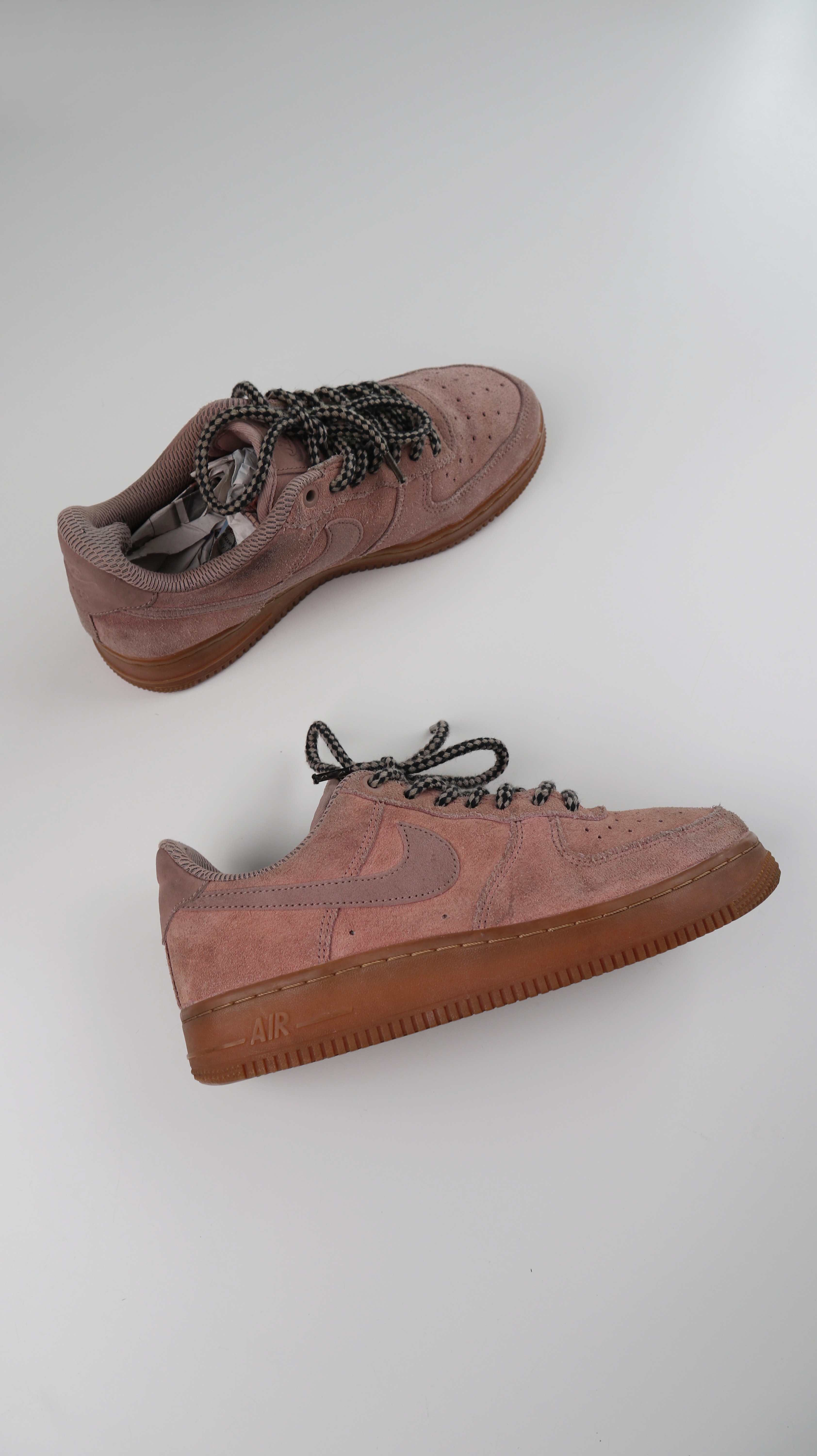 Nike Air Force One Sneaker Turnschuhe 38 rosa Wildleder Altrosa
