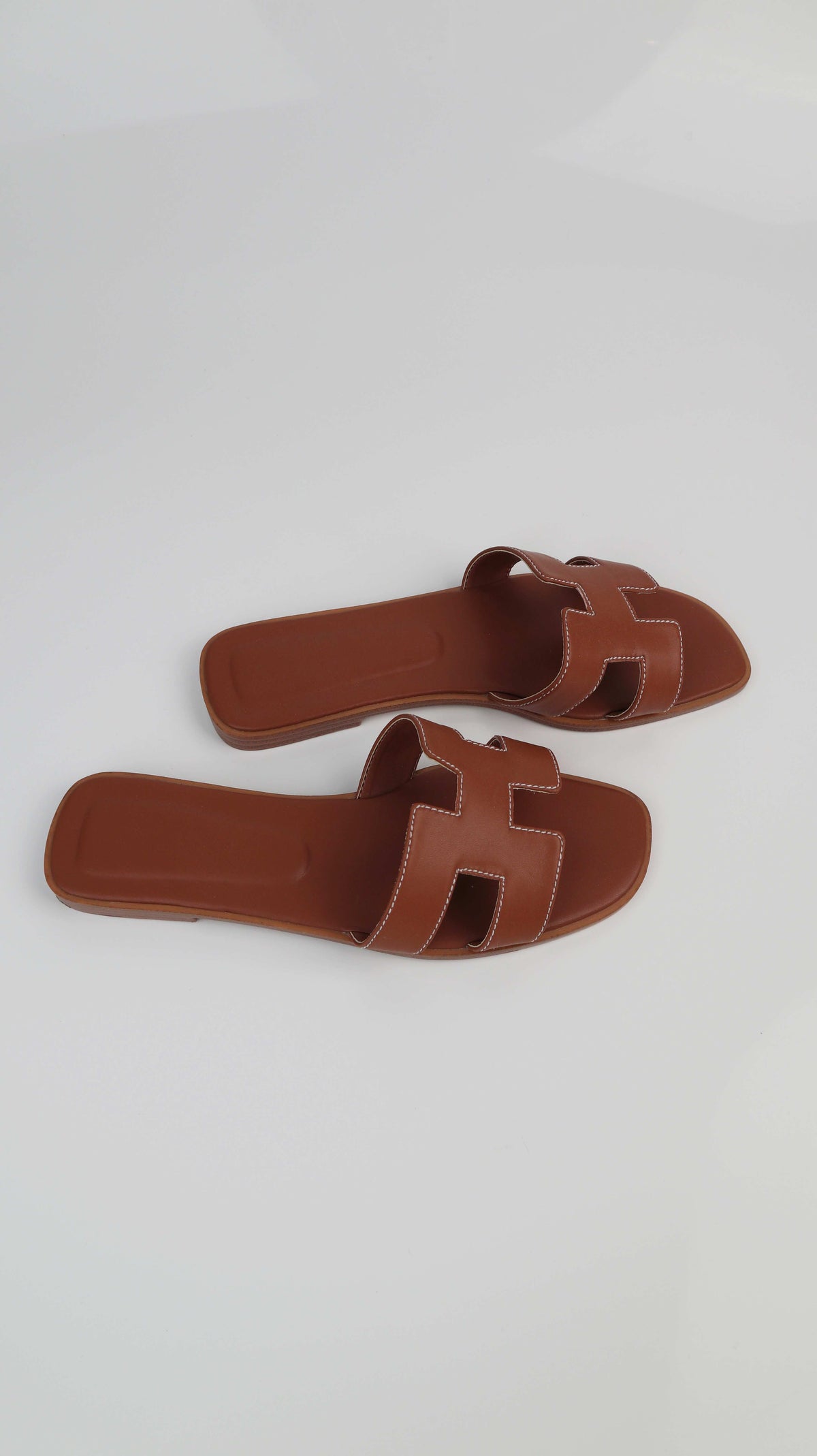 Slipper Sandalen braun 39 Leder flach Lederslipper
