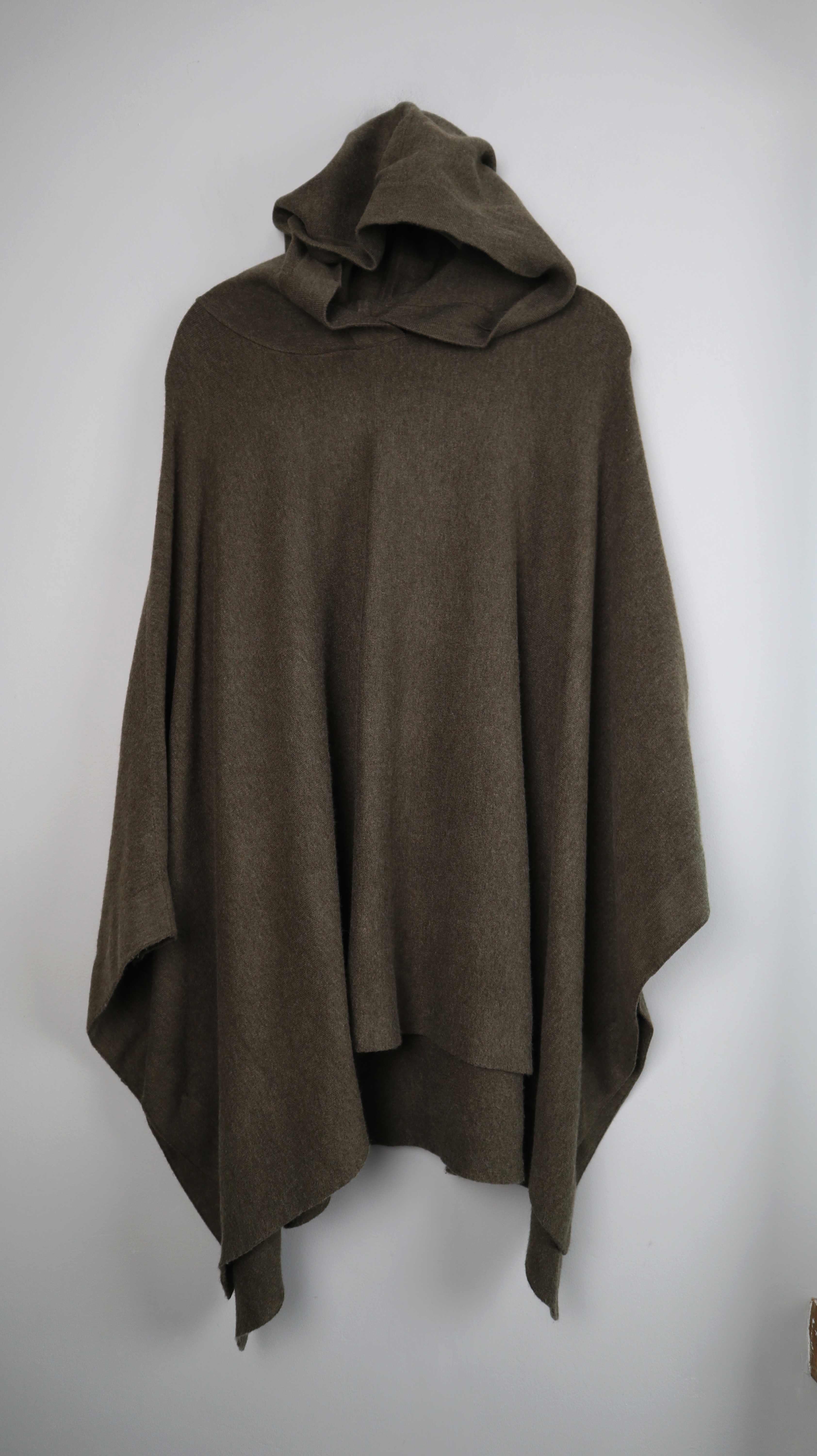 Massimo Dutti Poncho Grün Khaki Olivgrün Cardigan Jacke Cape 38 M