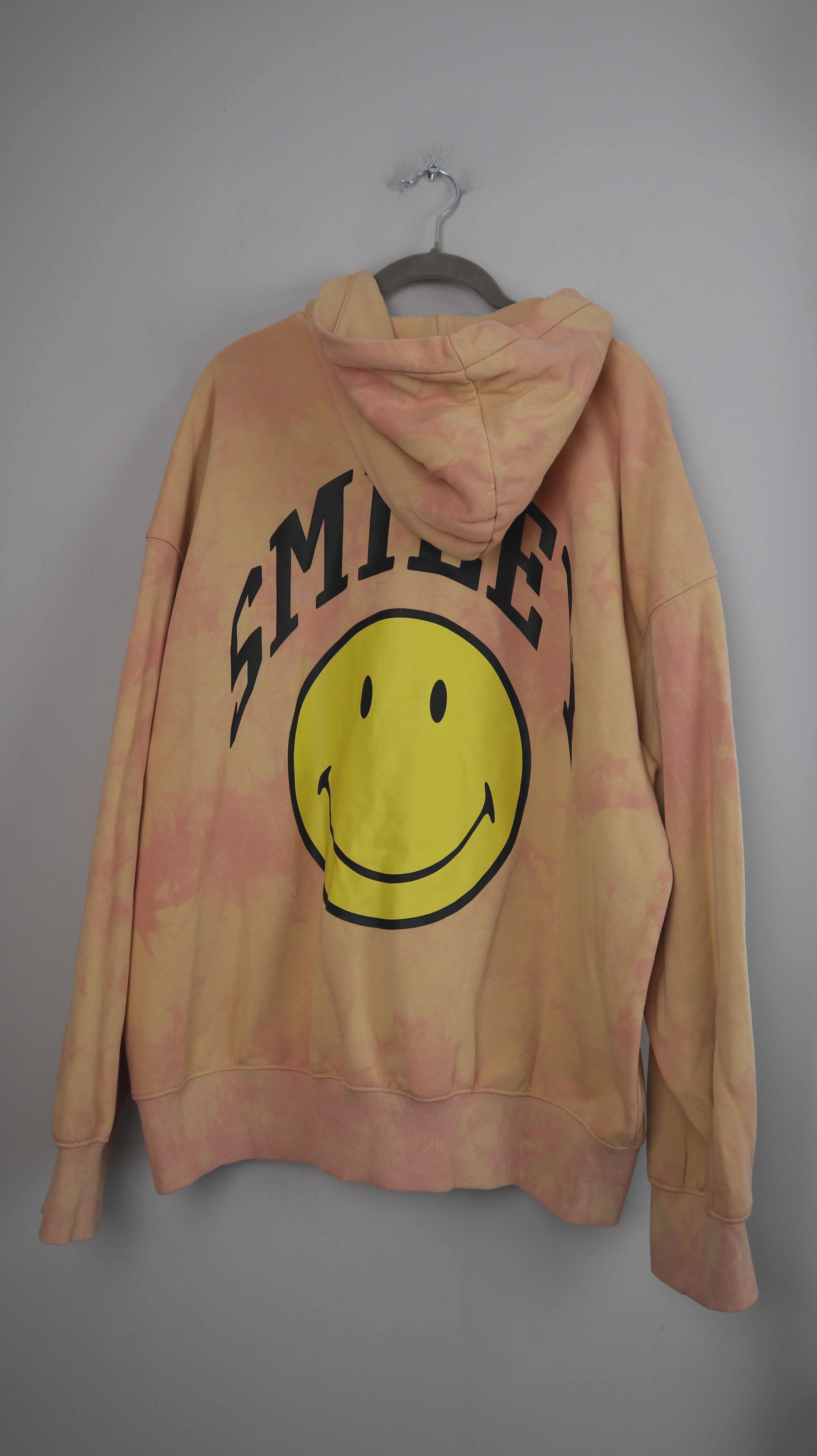 H&M x Smiley Hoodie Pullover Sweater 38 M Orange Rosa