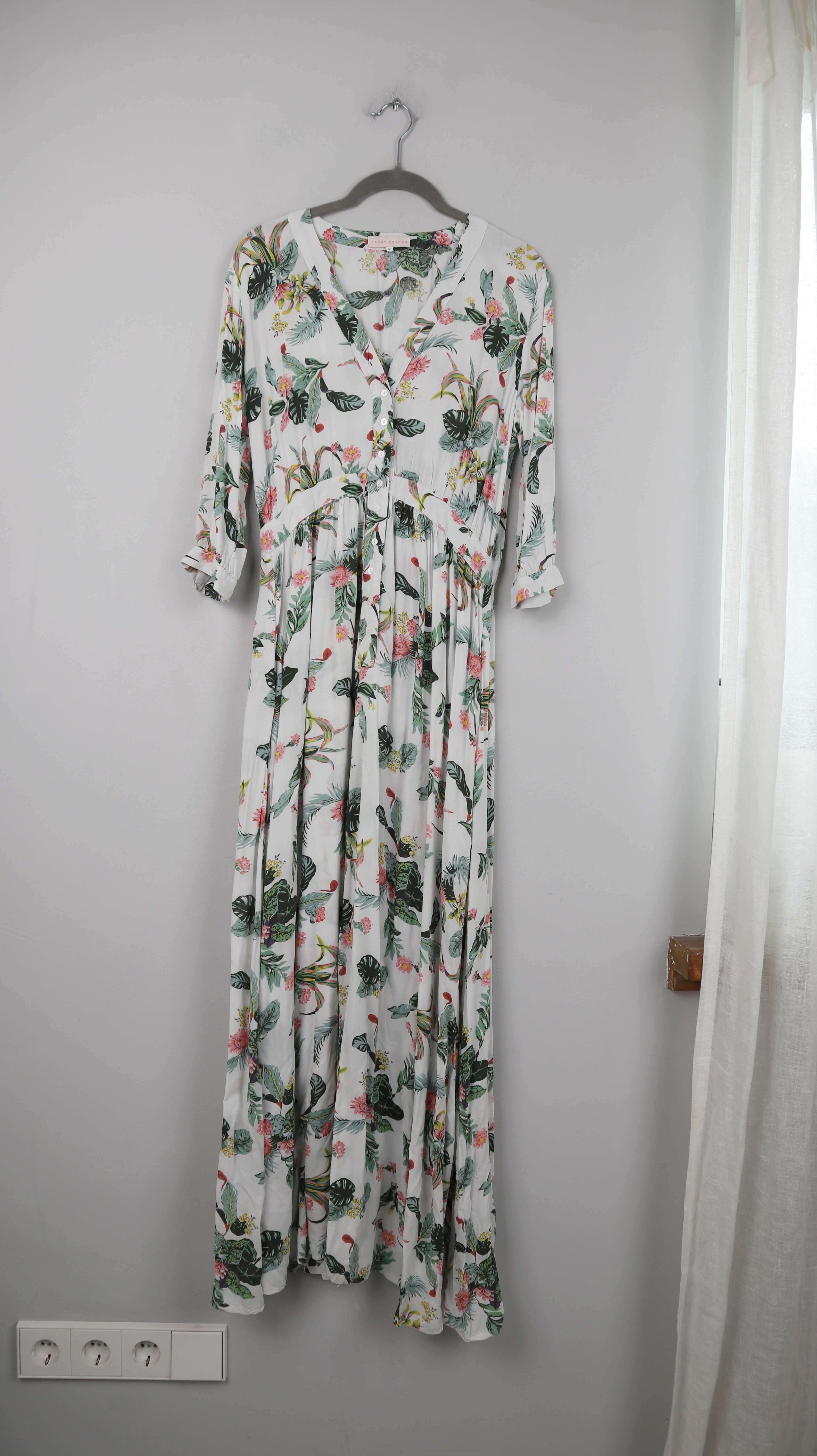 Sarah Bosman Kleid Maxi 38 M Dschungel Maxikleid Sommerkleid