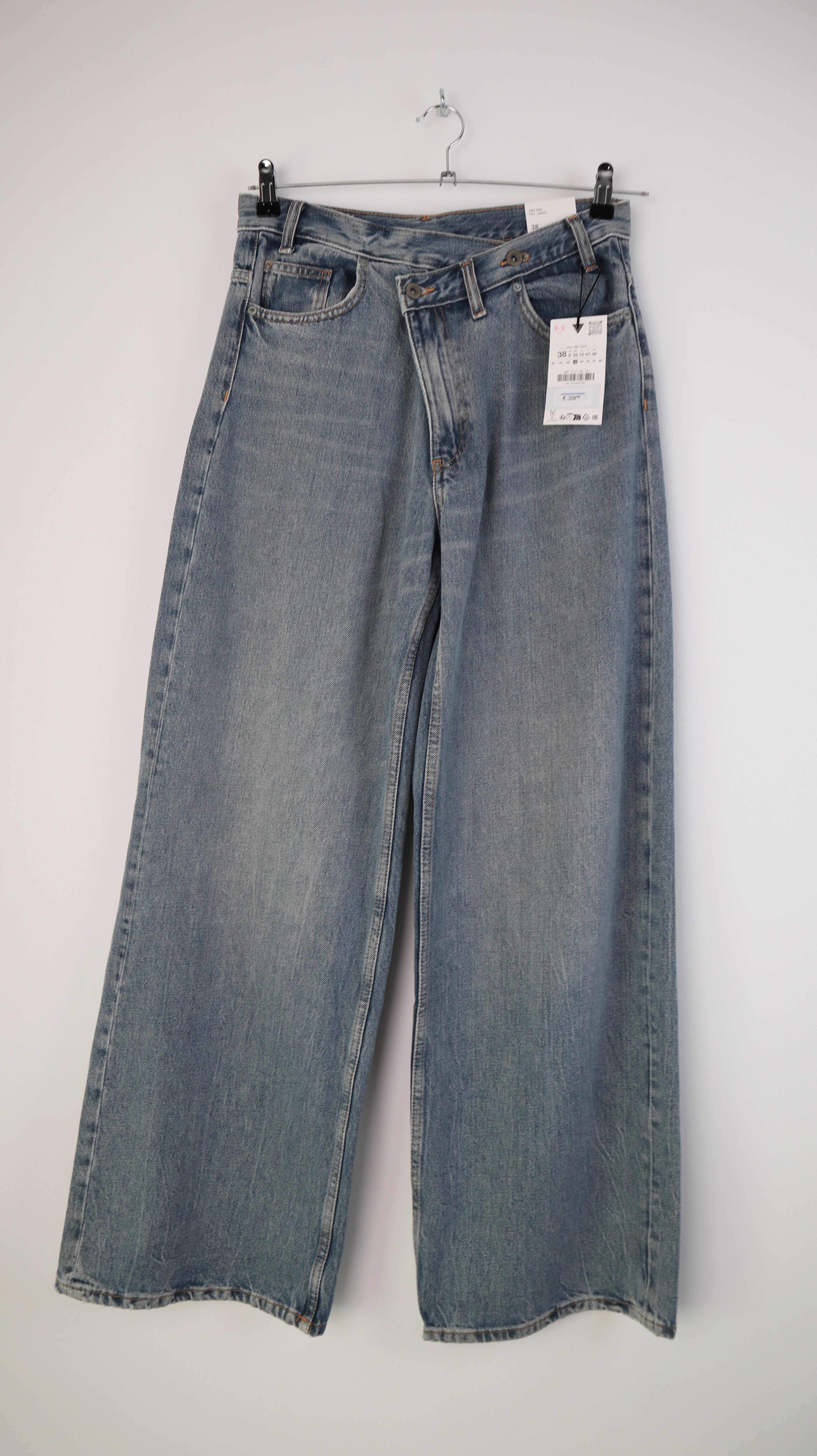 Zara Hose neu Jeans Cross 38 M flared wide leg