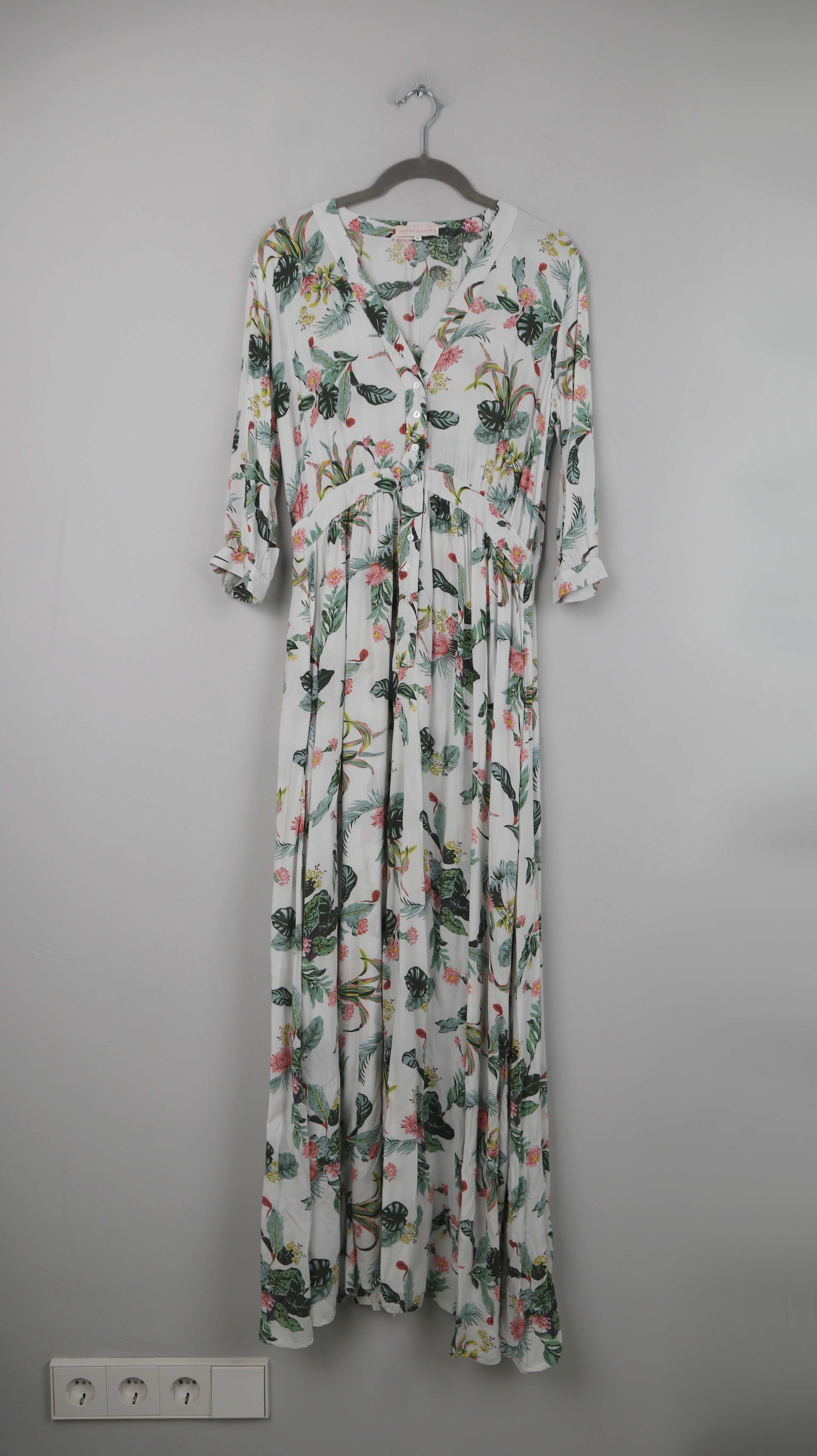 Sarah Bosman Kleid Maxi 38 M Dschungel Maxikleid Sommerkleid